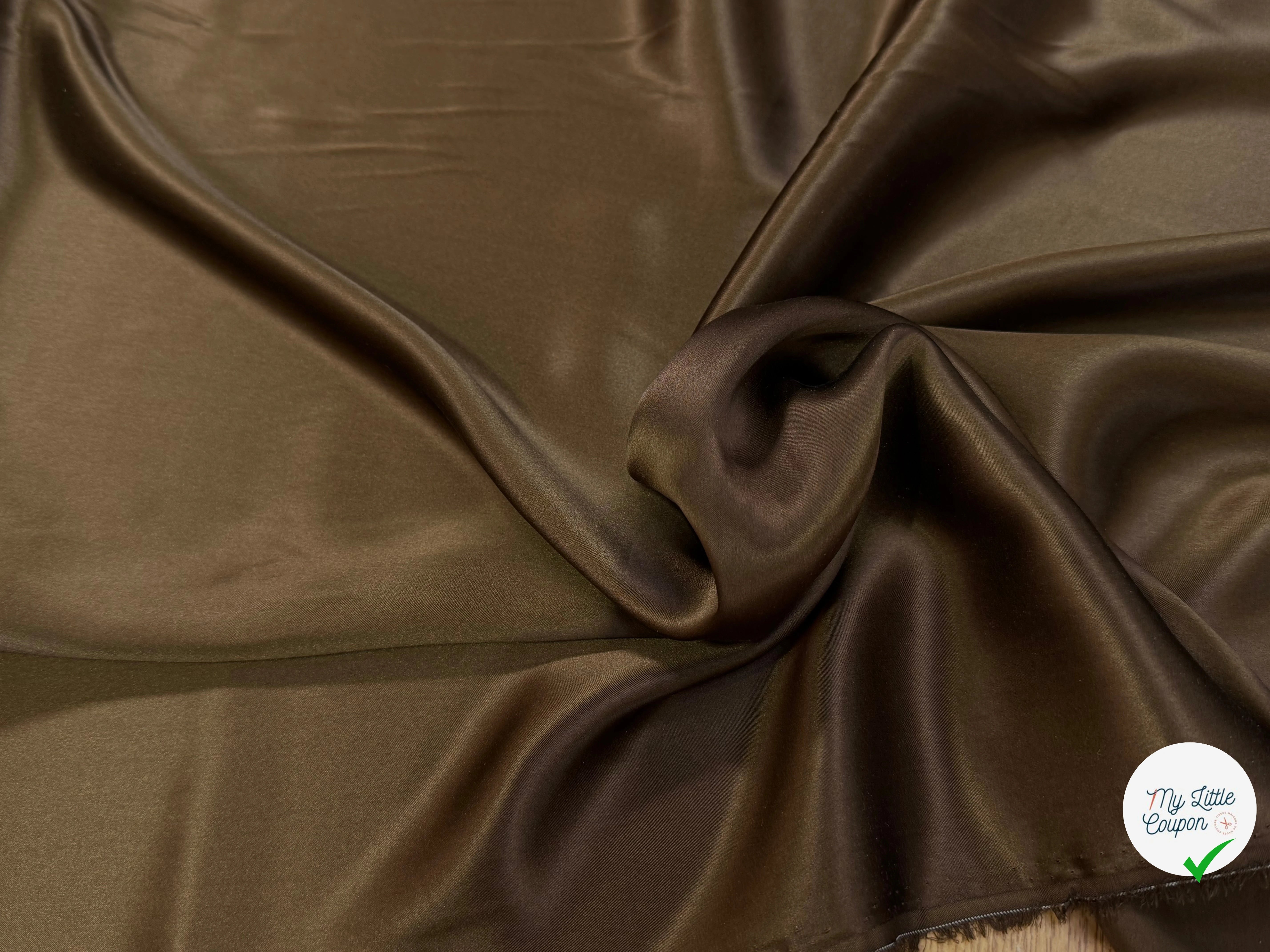 SATIN DE SOIE FLUIDE MARRON CHOCOLAT - My Little Coupon