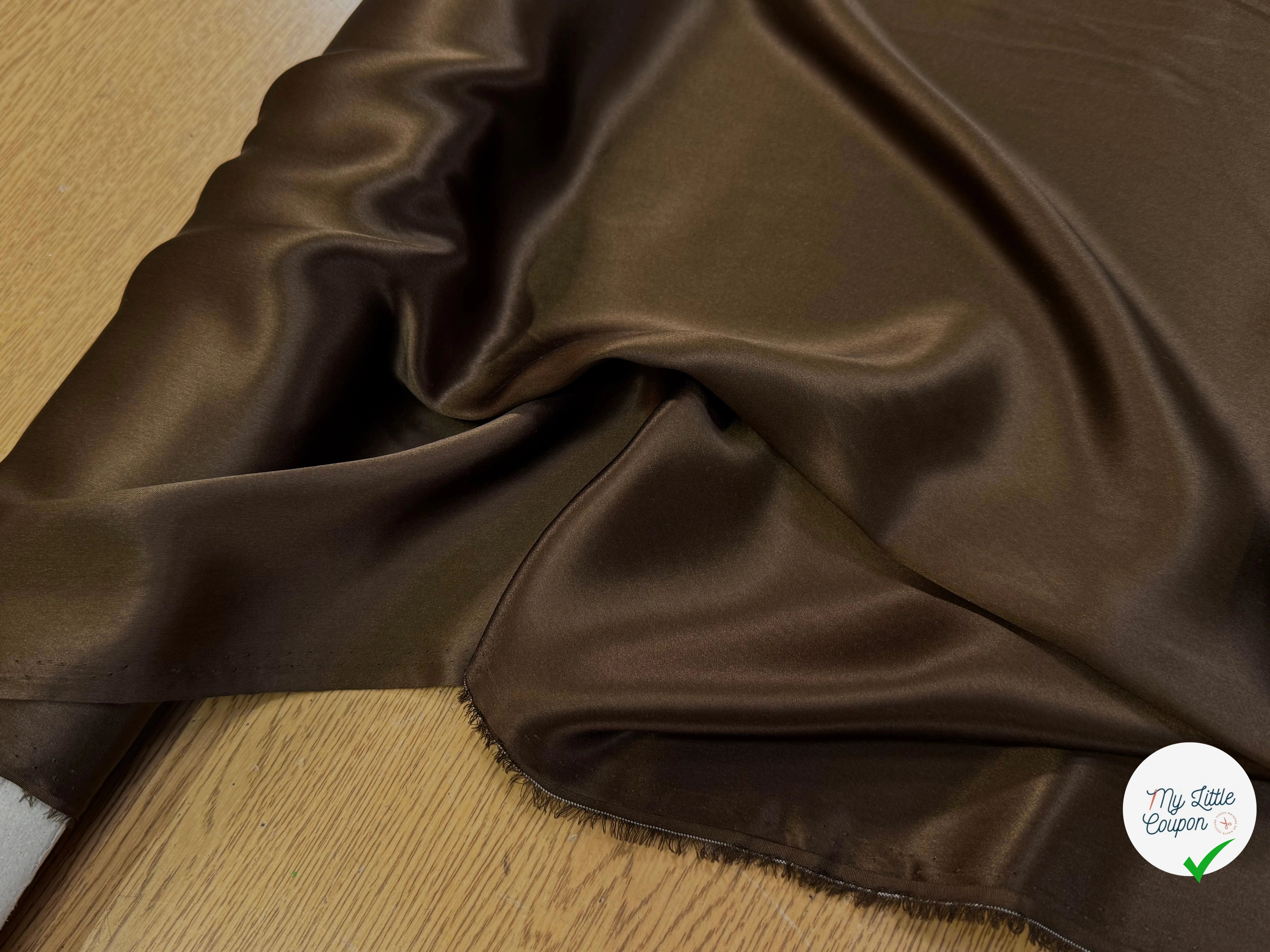 SATIN DE SOIE FLUIDE MARRON CHOCOLAT - My Little Coupon