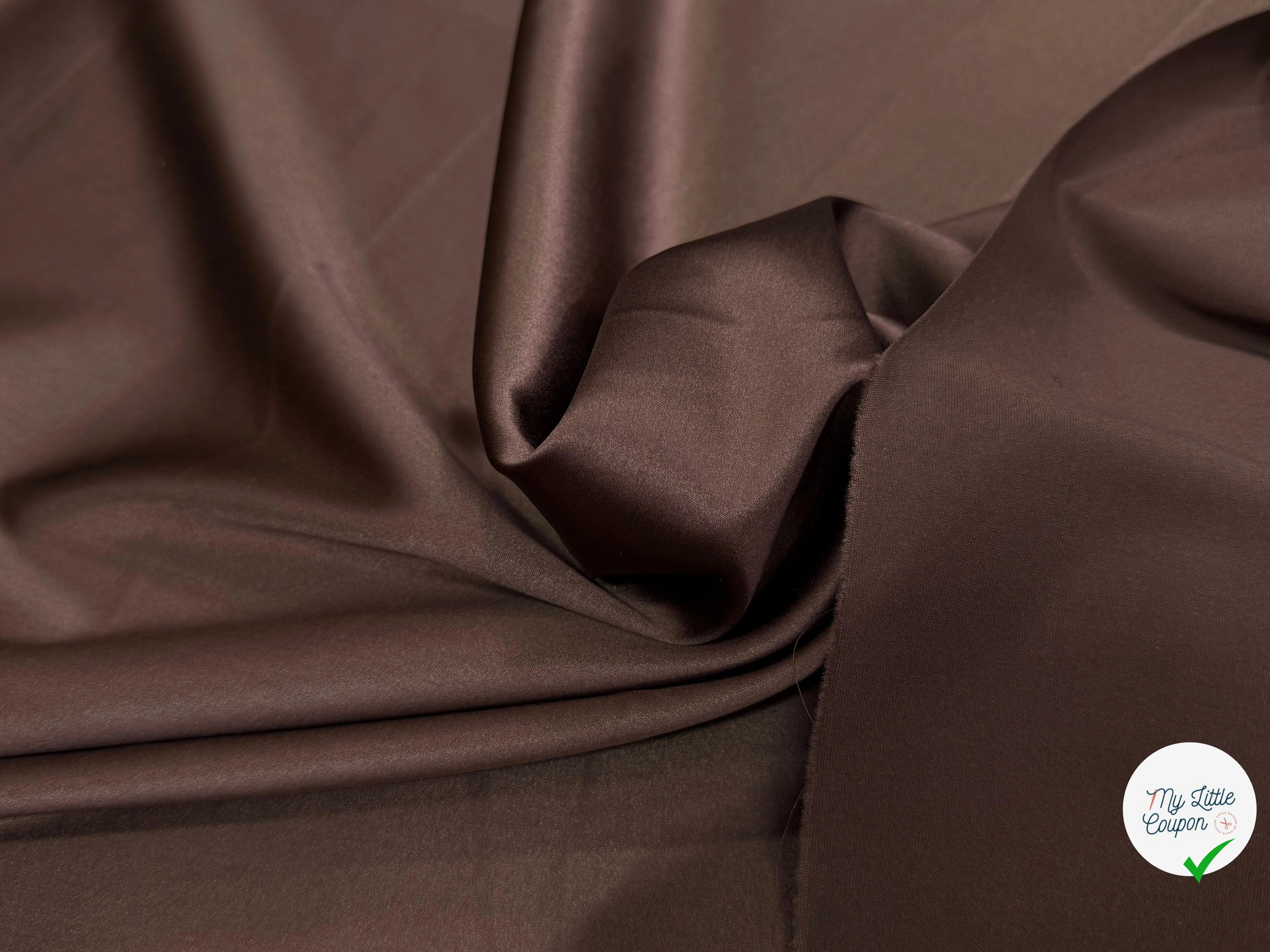 SATIN DE SOIE FLUIDE MARRON ROUX - My Little Coupon