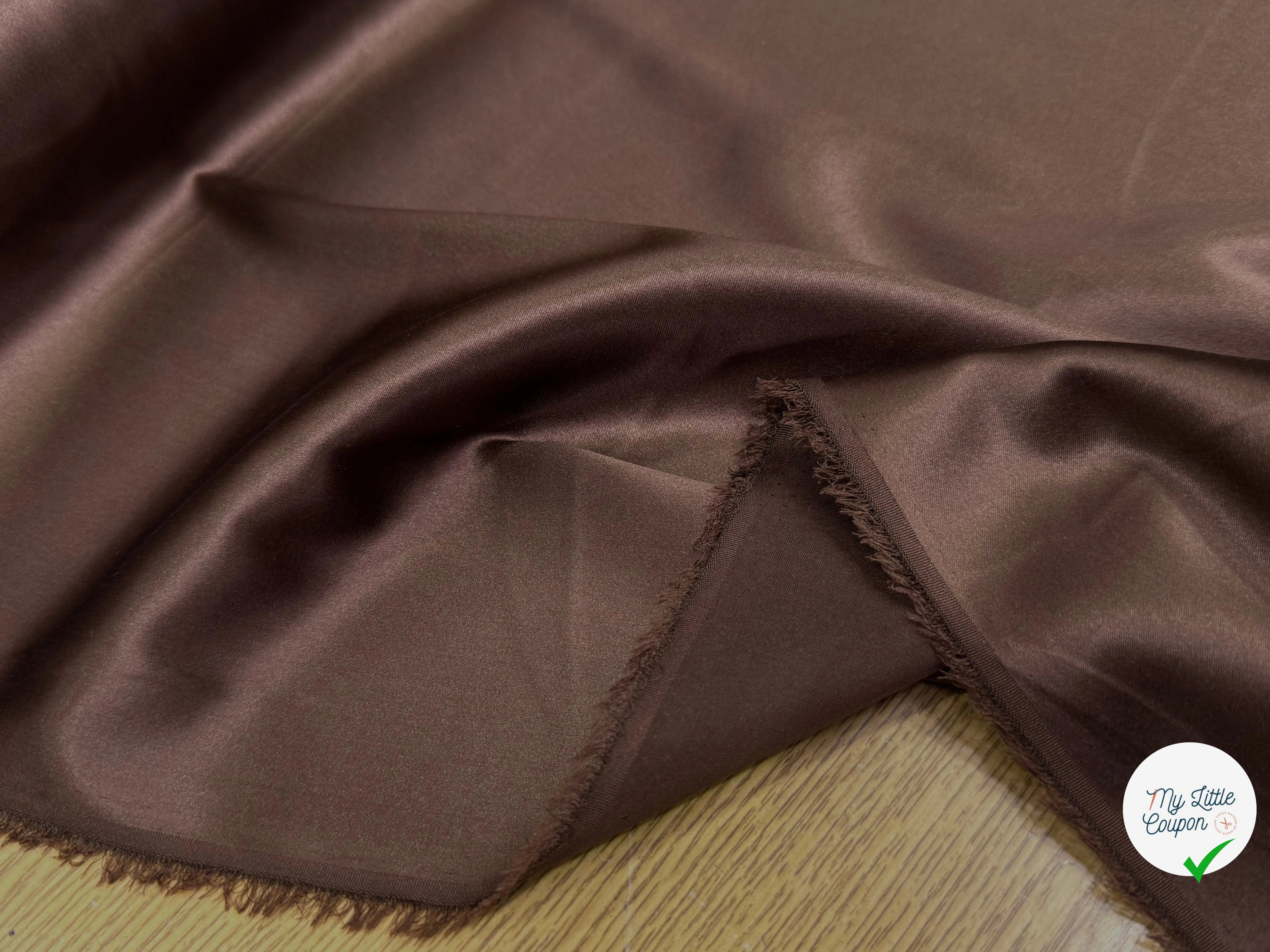 SATIN DE SOIE FLUIDE MARRON ROUX - My Little Coupon