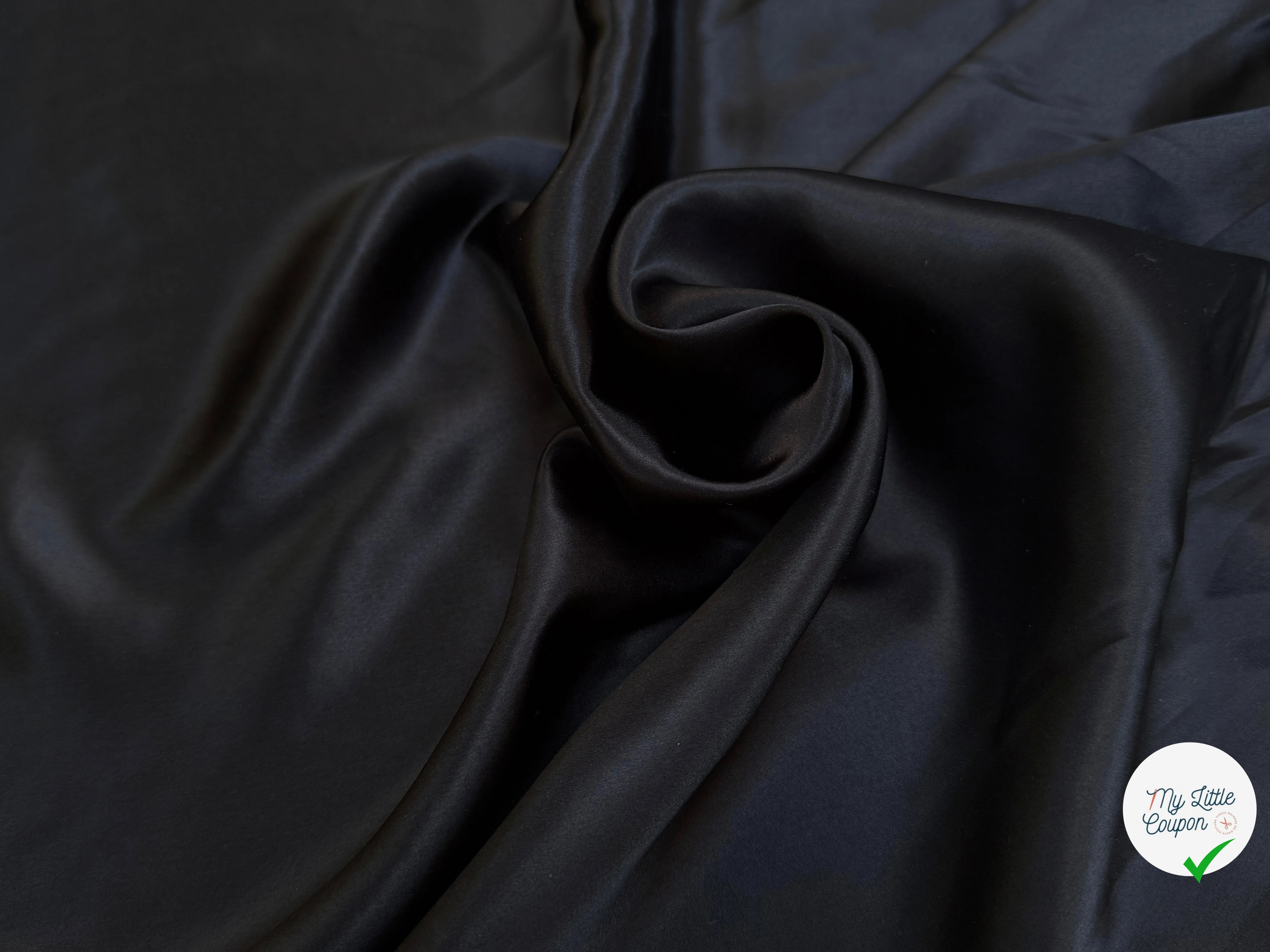 SATIN DE SOIE FLUIDE NOIR 110CM - My Little Coupon