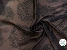 SATIN DE SOIE FLUIDE SMOKY BROWN IMPRIMÉ BASE DE FLEURS - My Little Coupon
