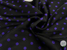 SATIN DE SOIE POIS VIOLET FOND NOIR - coupon de tissu de 3 mètres - My Little Coupon - tissu - coudre