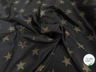 SATIN DE SOIE PRINT ÉTOILÉ KAKI FOND NOIR - My Little Coupon