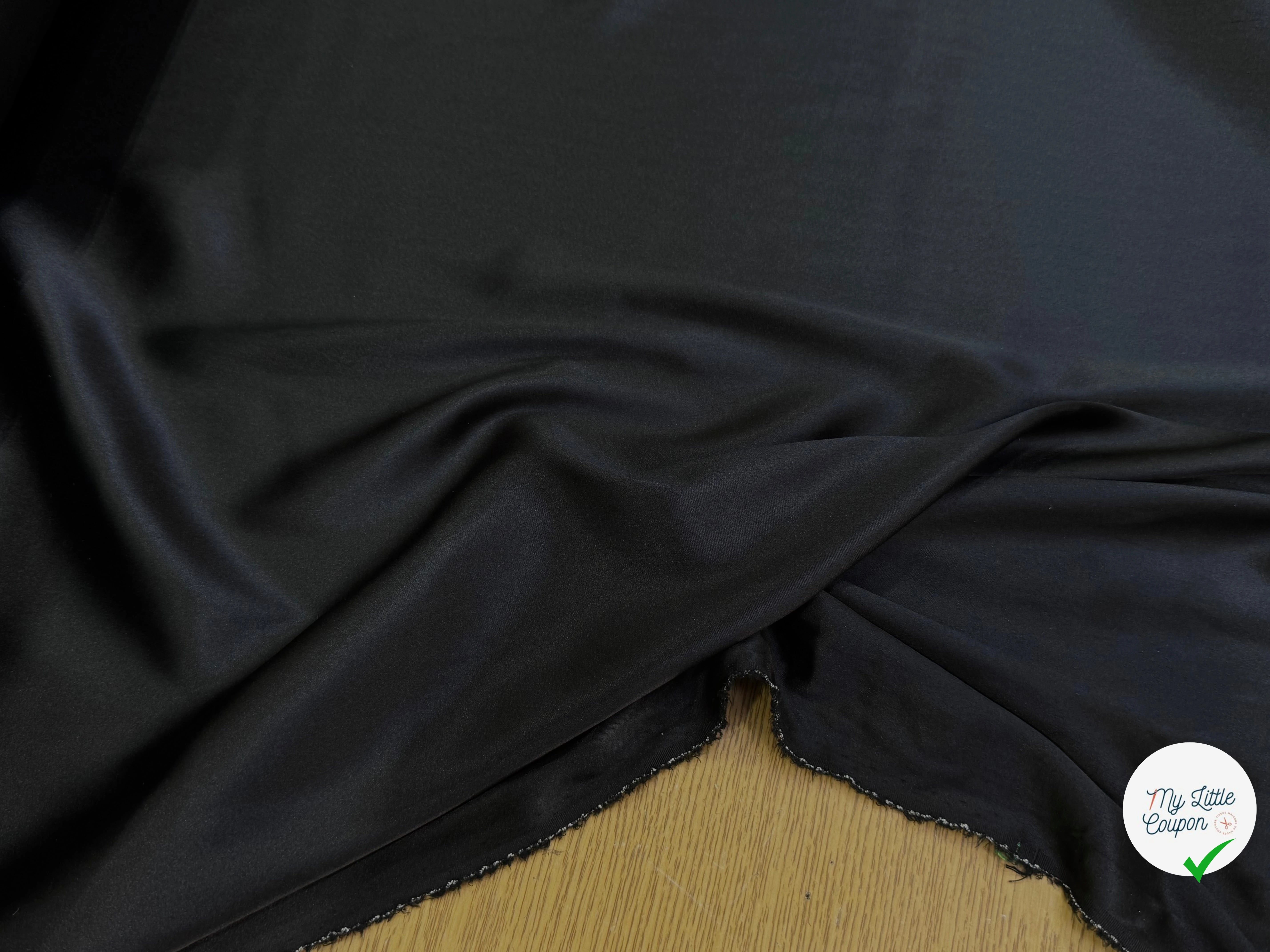 SATIN DE SOIE STRETCH FLUIDE NOIR PREMIUM - My Little Coupon