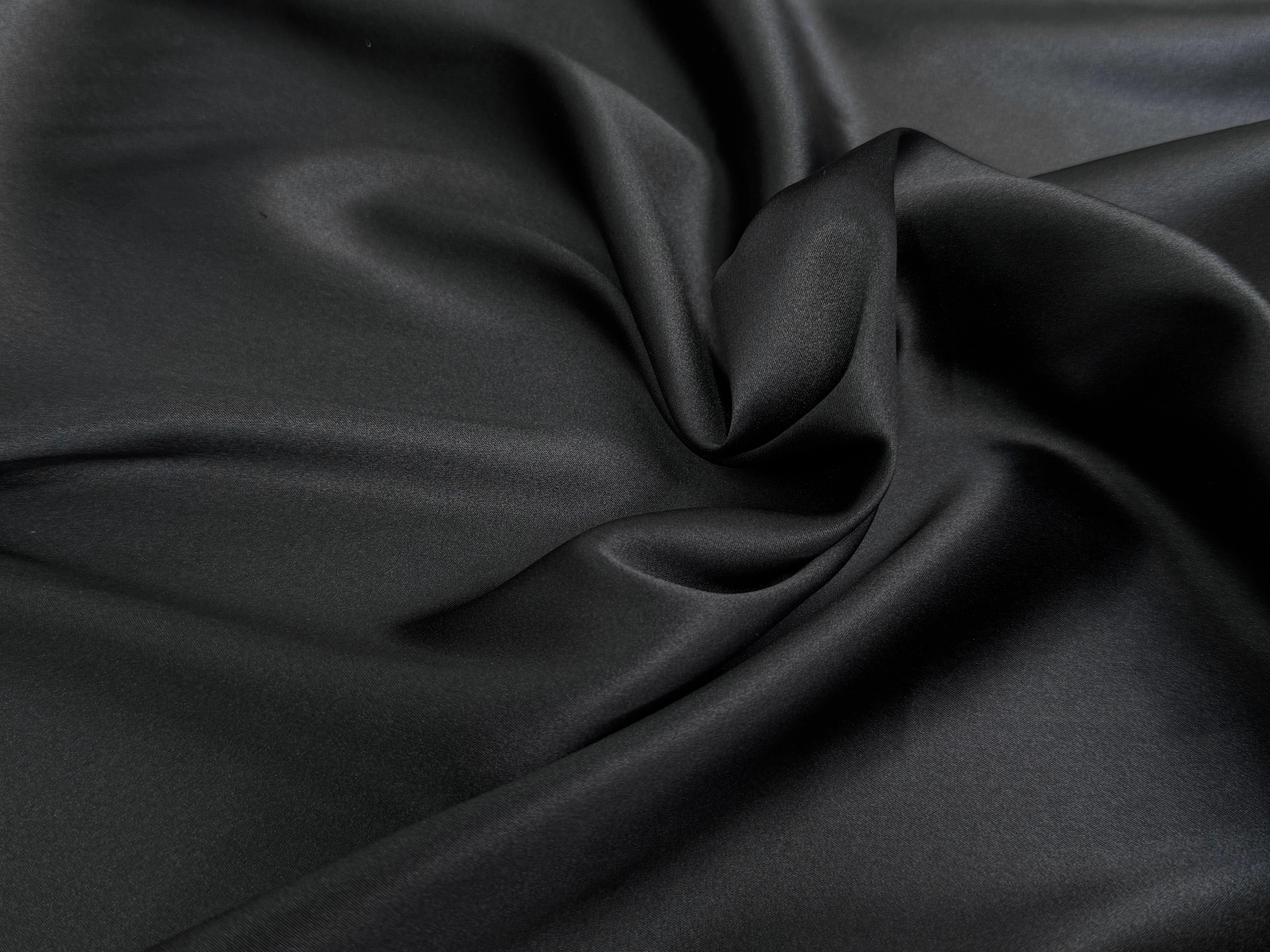 SATIN DE SOIE ULTRA STRETCH LAIZE 100 NOIR ET 96% SOIE - My Little Coupon