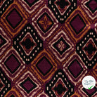 SATIN DE VISCOSE IMPRIMÉ RÉTRO BORDEAUX - vue à plat