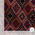 SATIN DE VISCOSE IMPRIMÉ RÉTRO BORDEAUX - échelle en cm