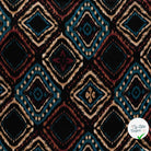 SATIN DE VISCOSE IMPRIMÉ RÉTRO TURQUOISE - vue à plat