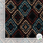 SATIN DE VISCOSE IMPRIMÉ RÉTRO TURQUOISE - échelle en cm