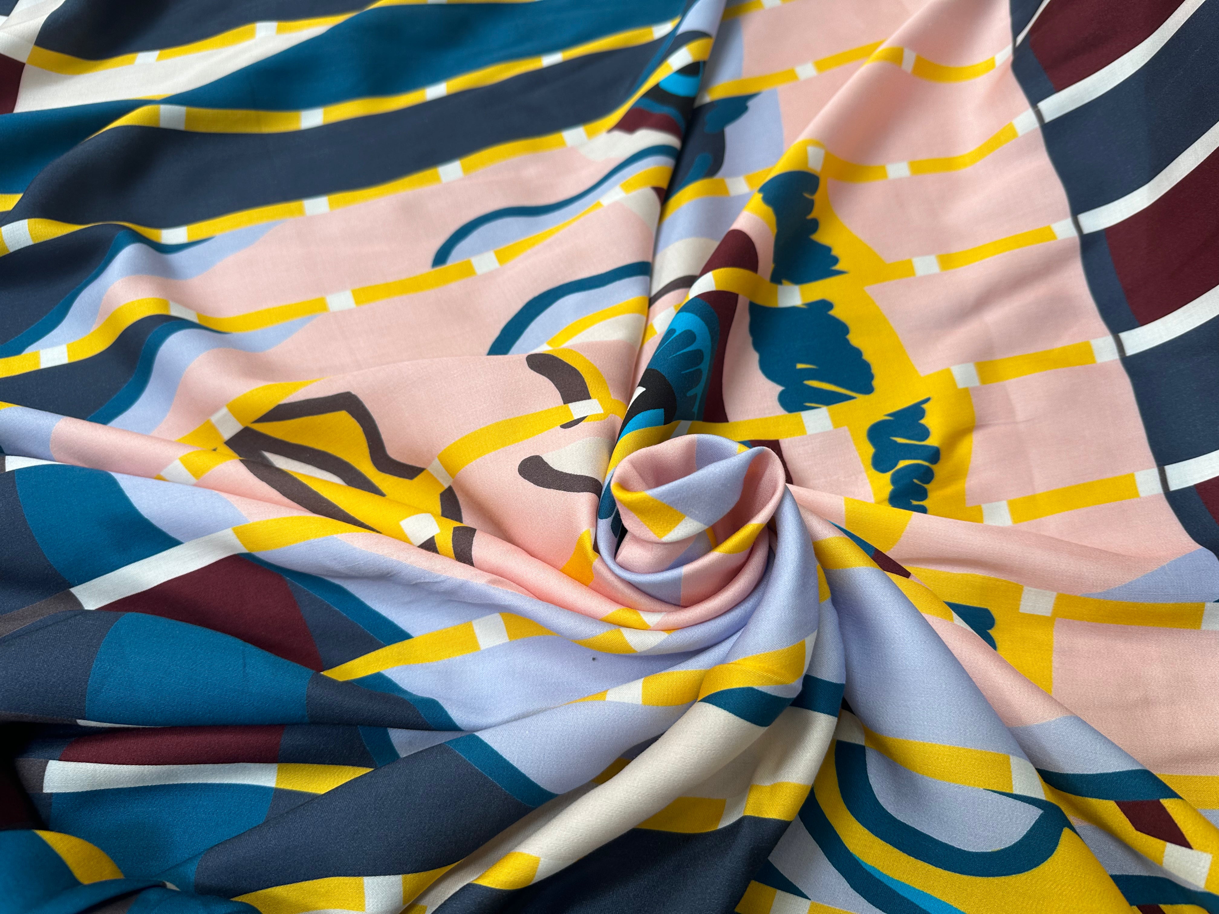 SATIN DE VISCOSE JOLI VISAGE JAUNE - My Little Coupon