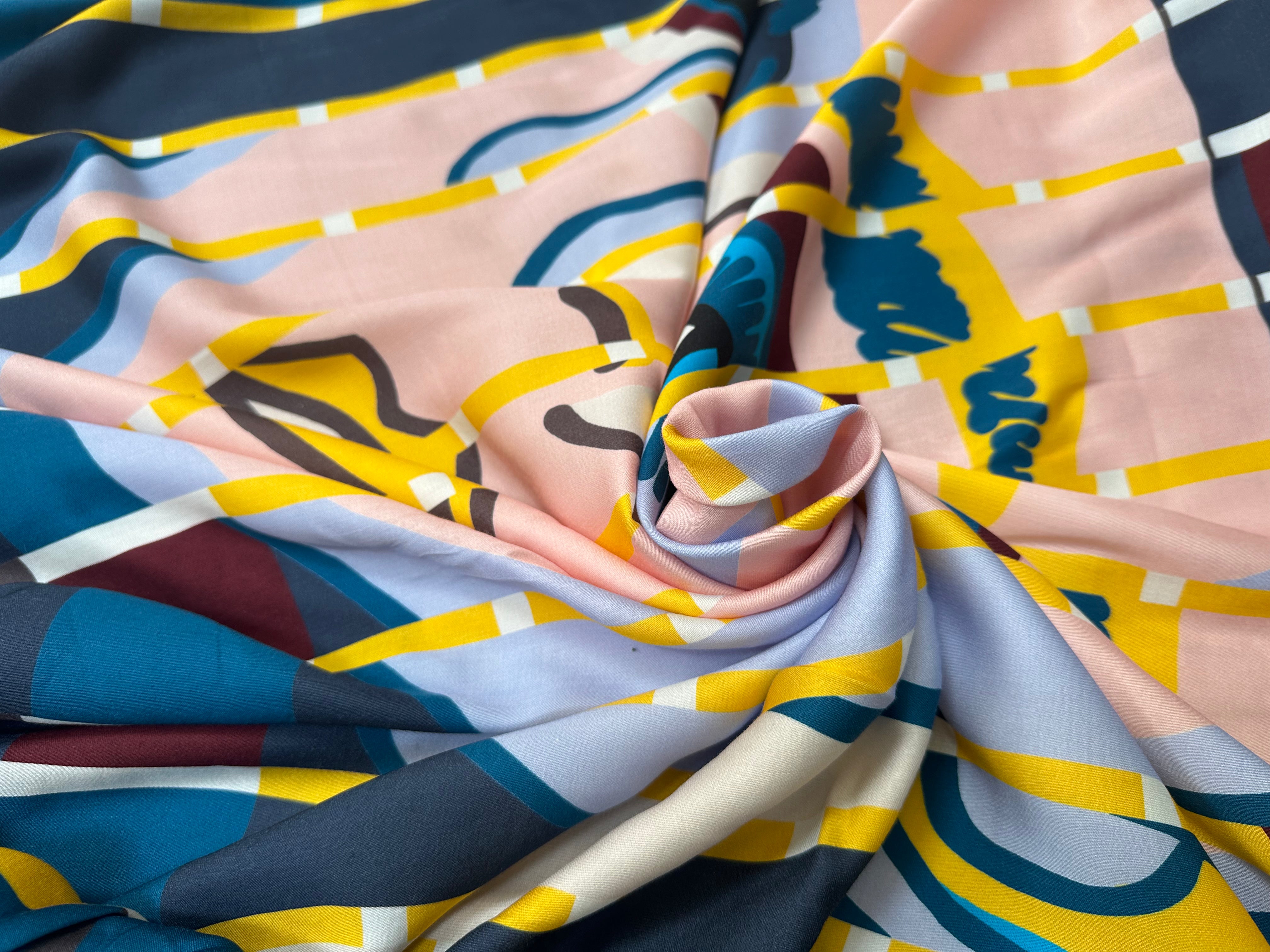 SATIN DE VISCOSE JOLI VISAGE JAUNE - My Little Coupon