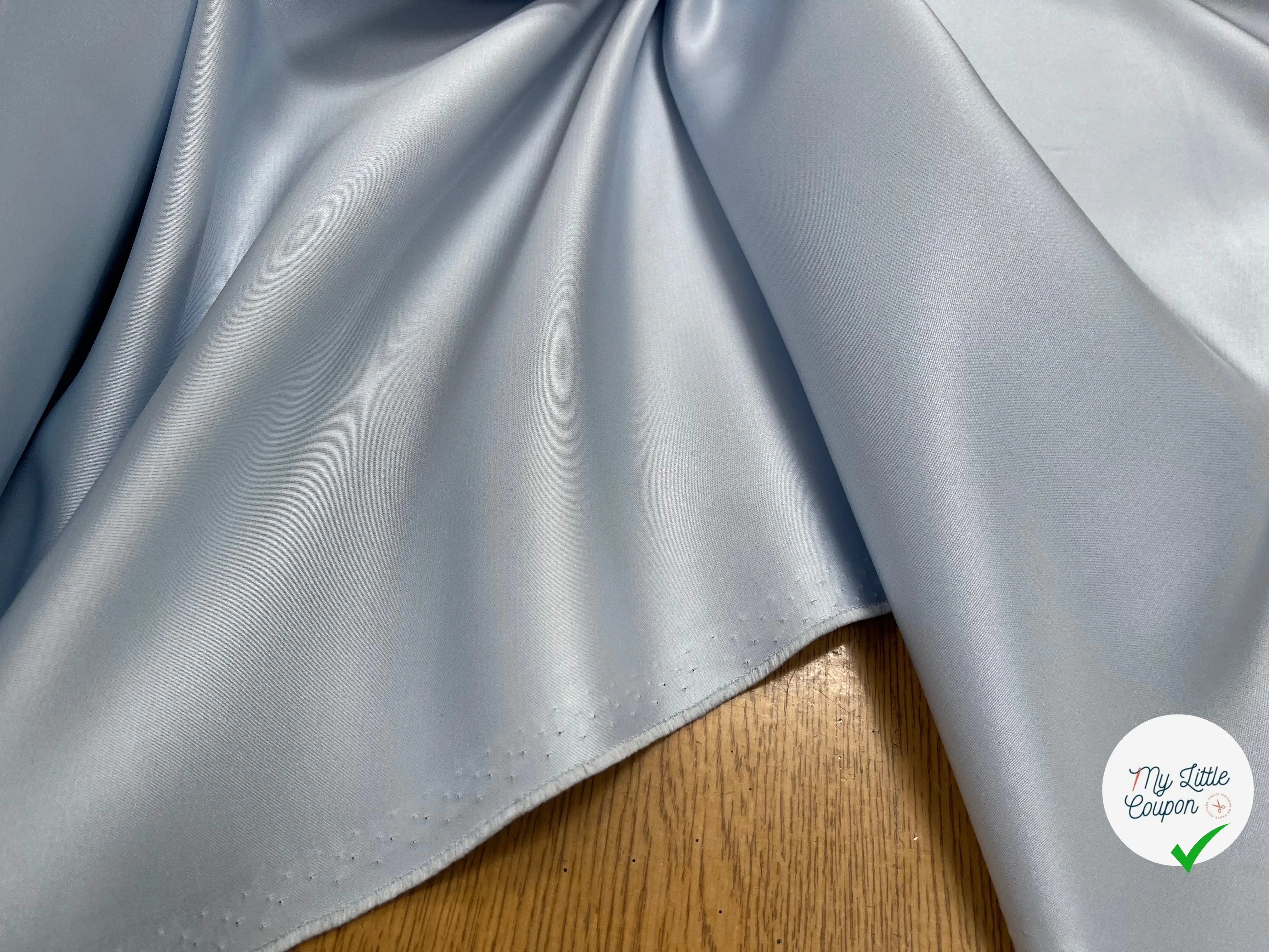 SATIN DOUBLE ETOFFE LOURD BLEU CLAIR - My Little Coupon
