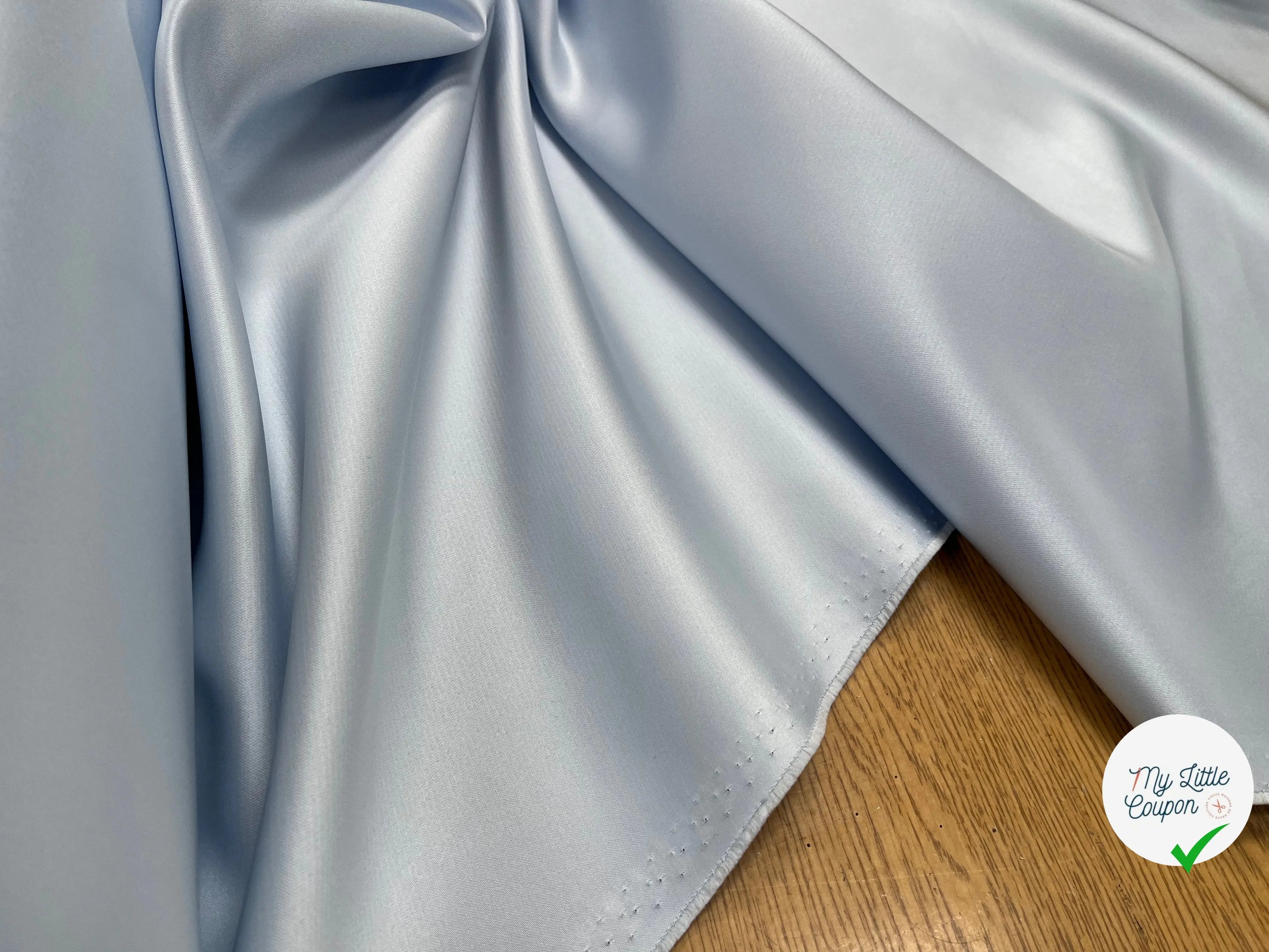SATIN DOUBLE ETOFFE LOURD BLEU CLAIR - My Little Coupon