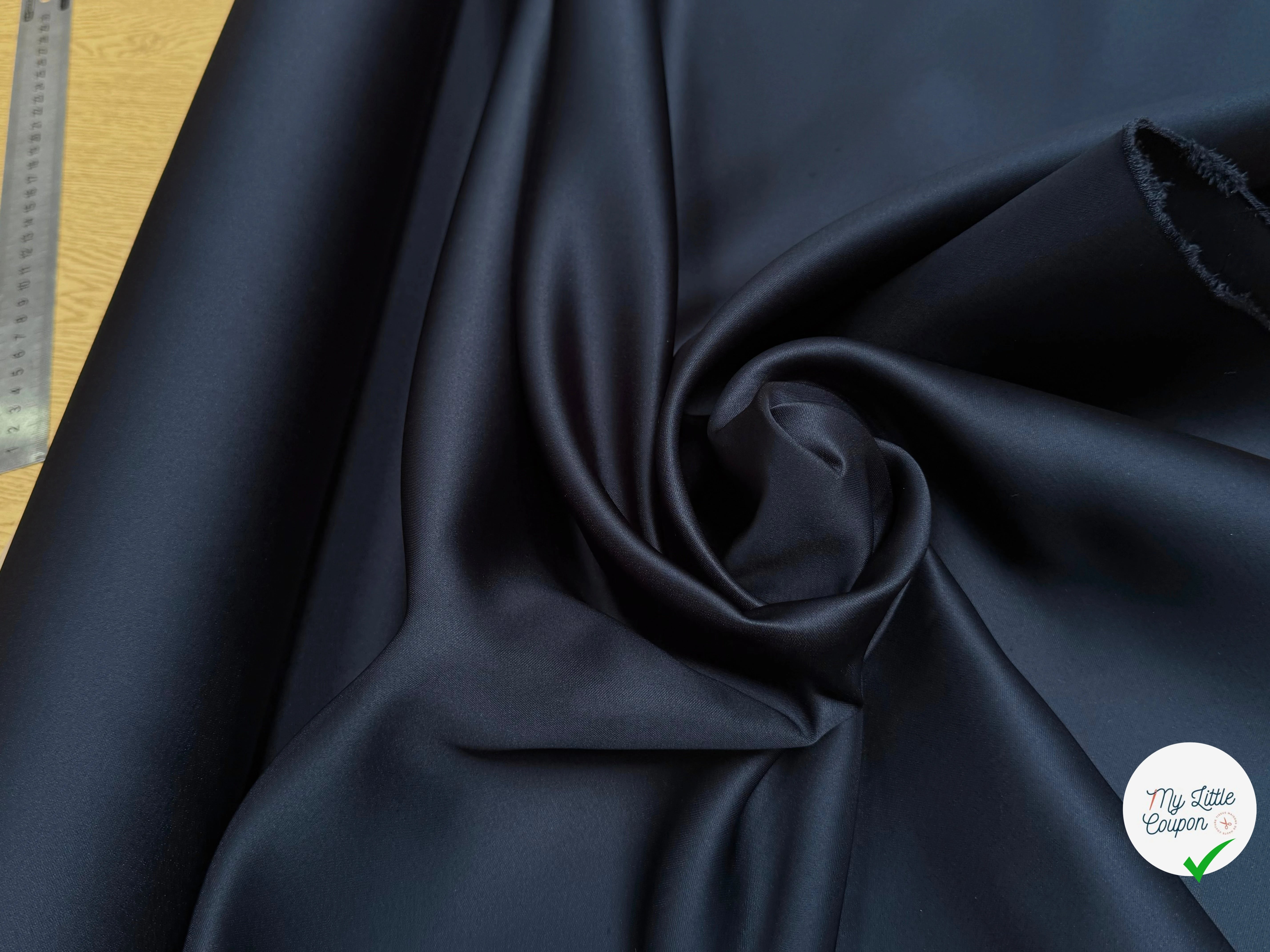 SATIN DOUBLE ÉTOFFE LOURD BLEU NUIT - My Little Coupon