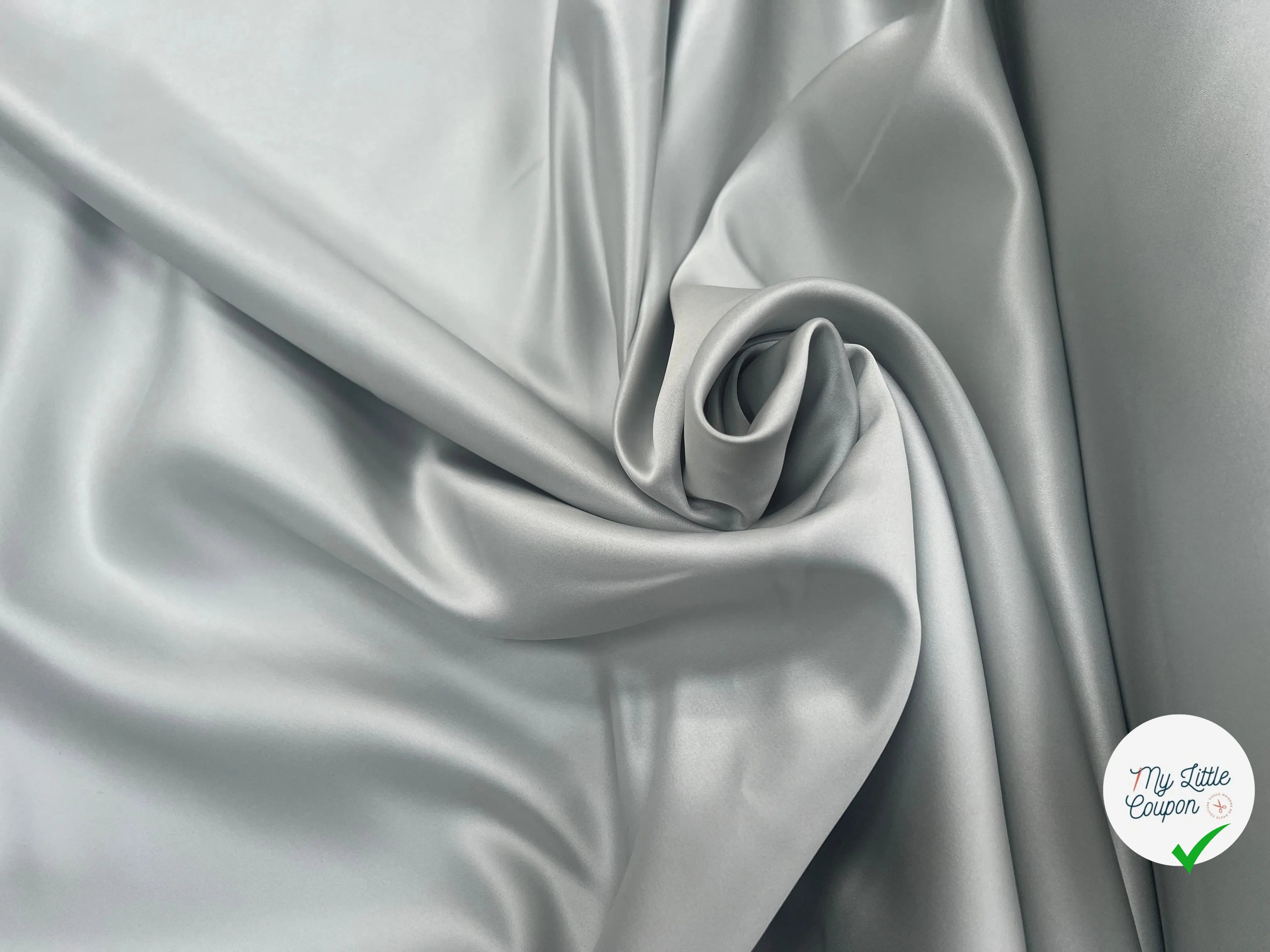 SATIN DOUBLE ÉTOFFE LOURD GRIS PEARL - My Little Coupon