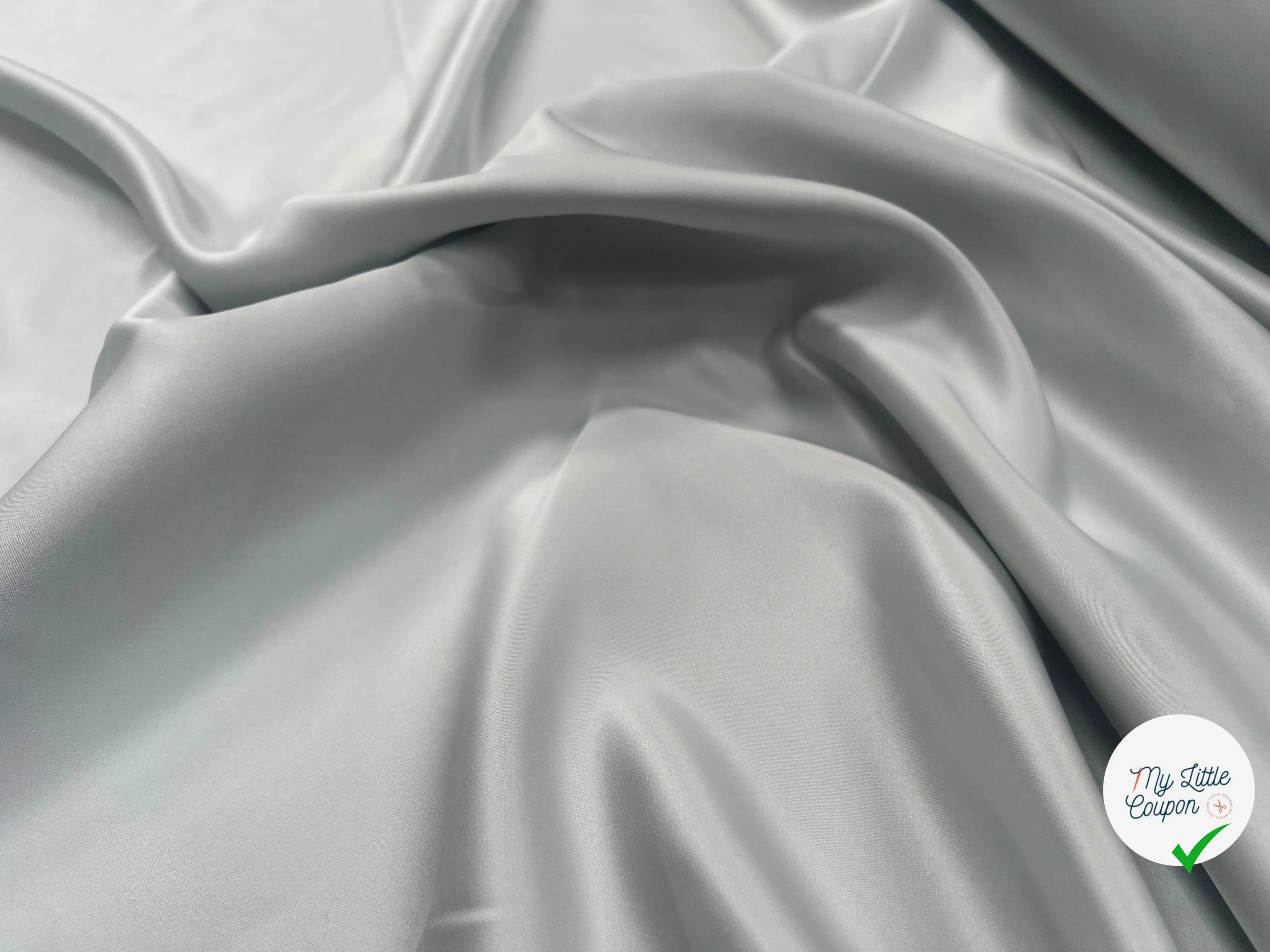 SATIN DOUBLE ÉTOFFE LOURD GRIS PEARL - My Little Coupon