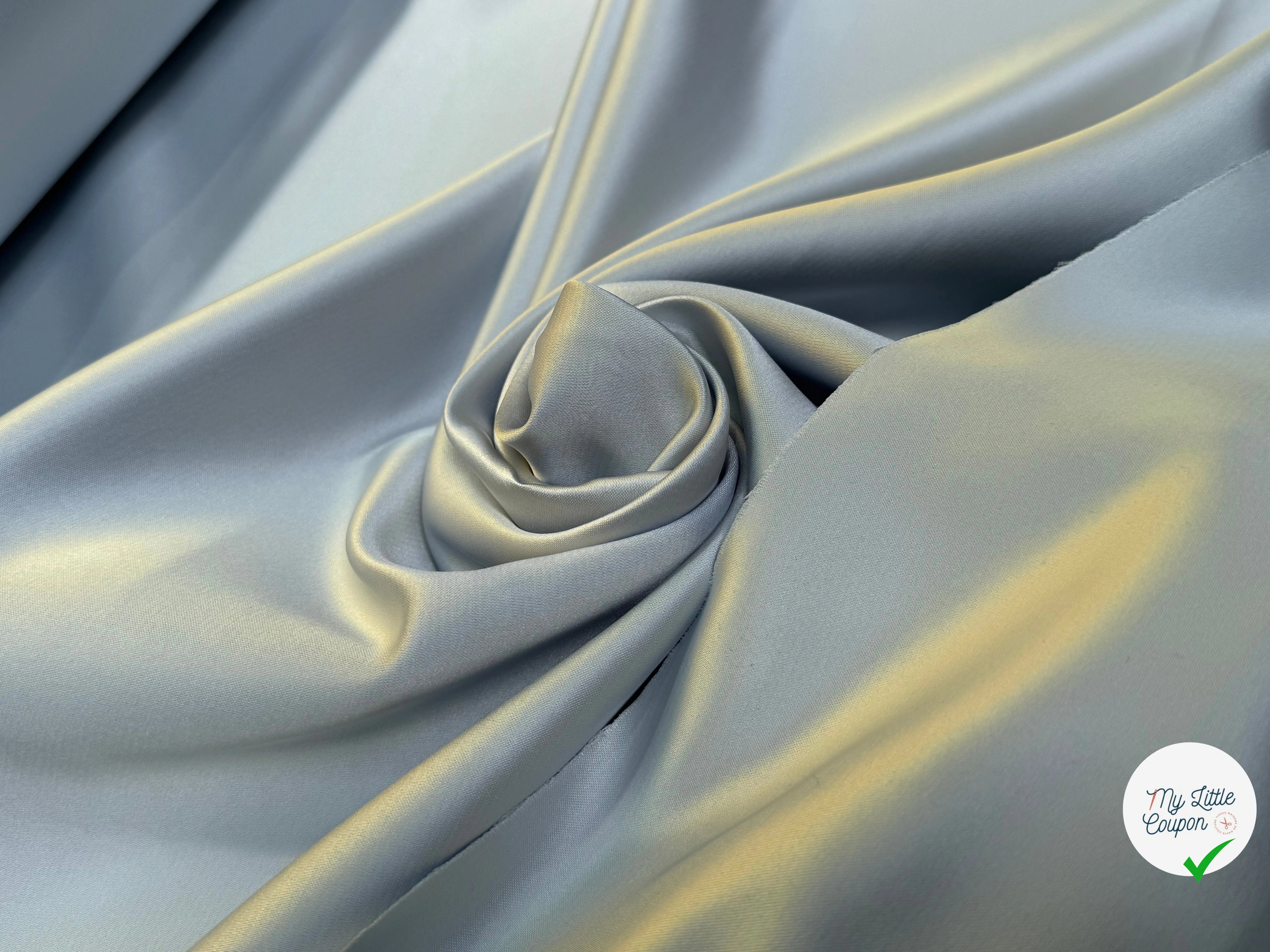 SATIN DOUBLE ÉTTOFE GRIS BLEUTÉ BELLE TENUE - My Little Coupon
