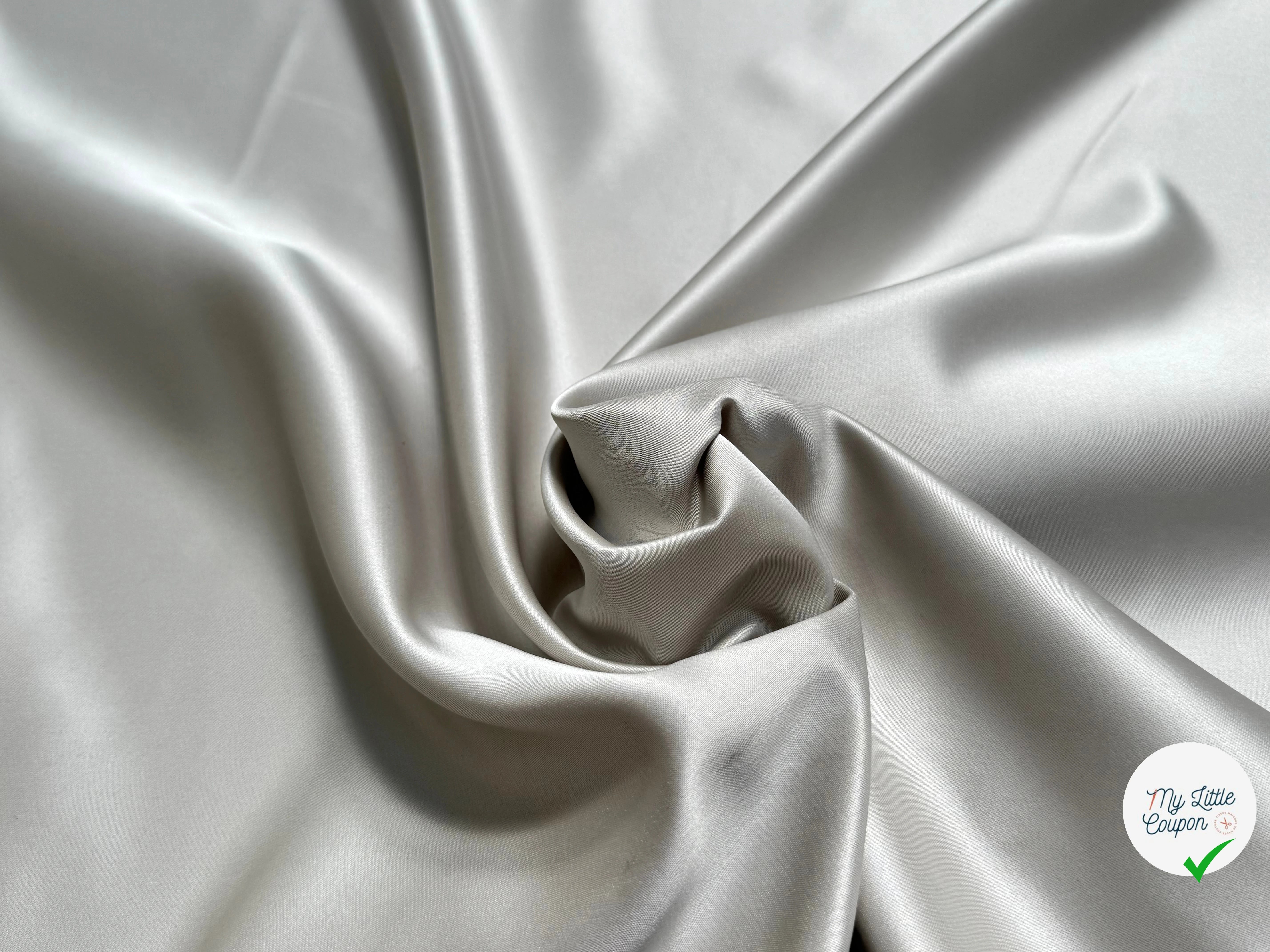 SATIN DOUBLE ÉTTOFE GRIS D'ACIER BELLE TENUE - My Little Coupon