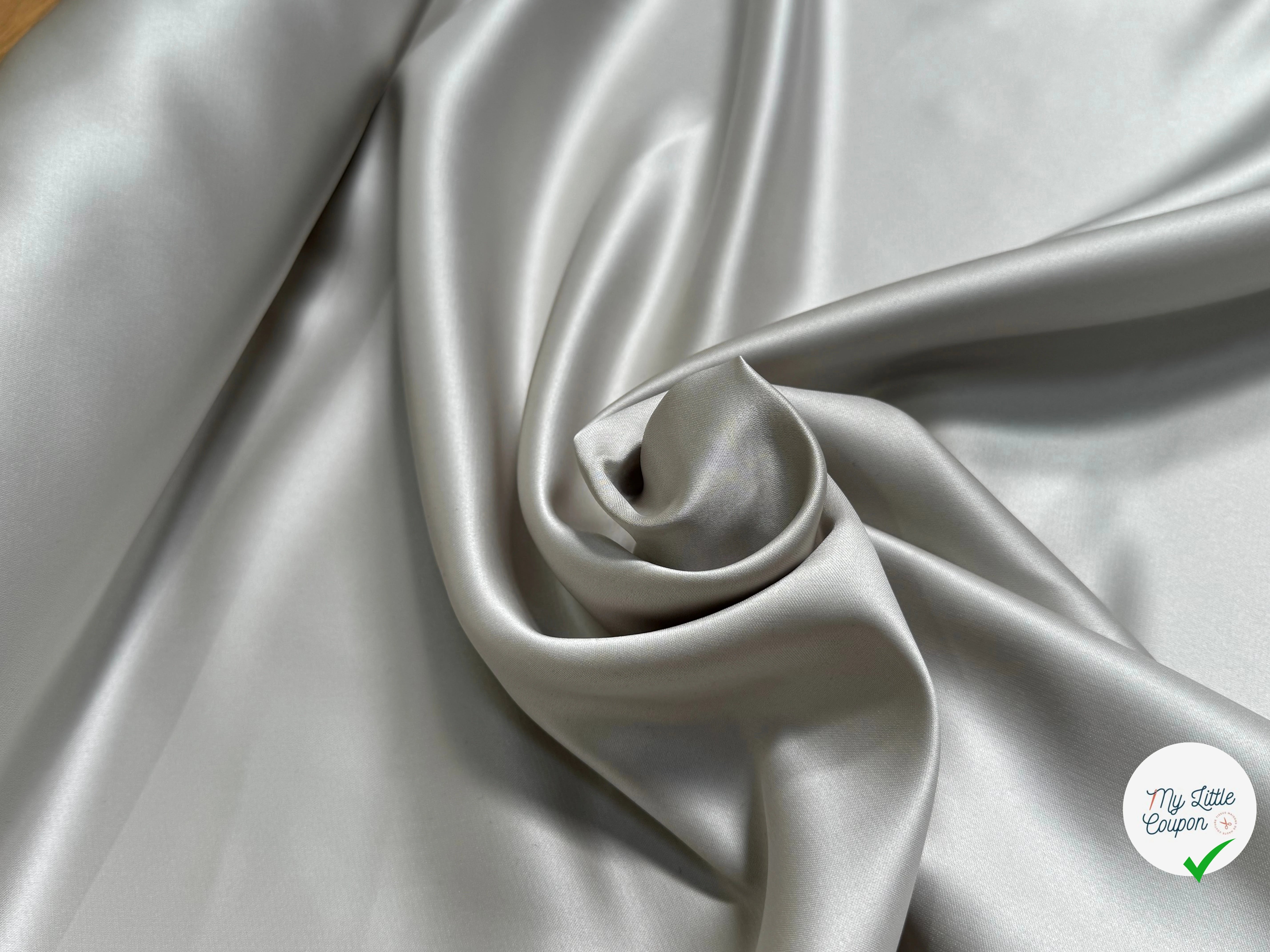 SATIN DOUBLE ÉTTOFE GRIS D'ACIER BELLE TENUE - My Little Coupon