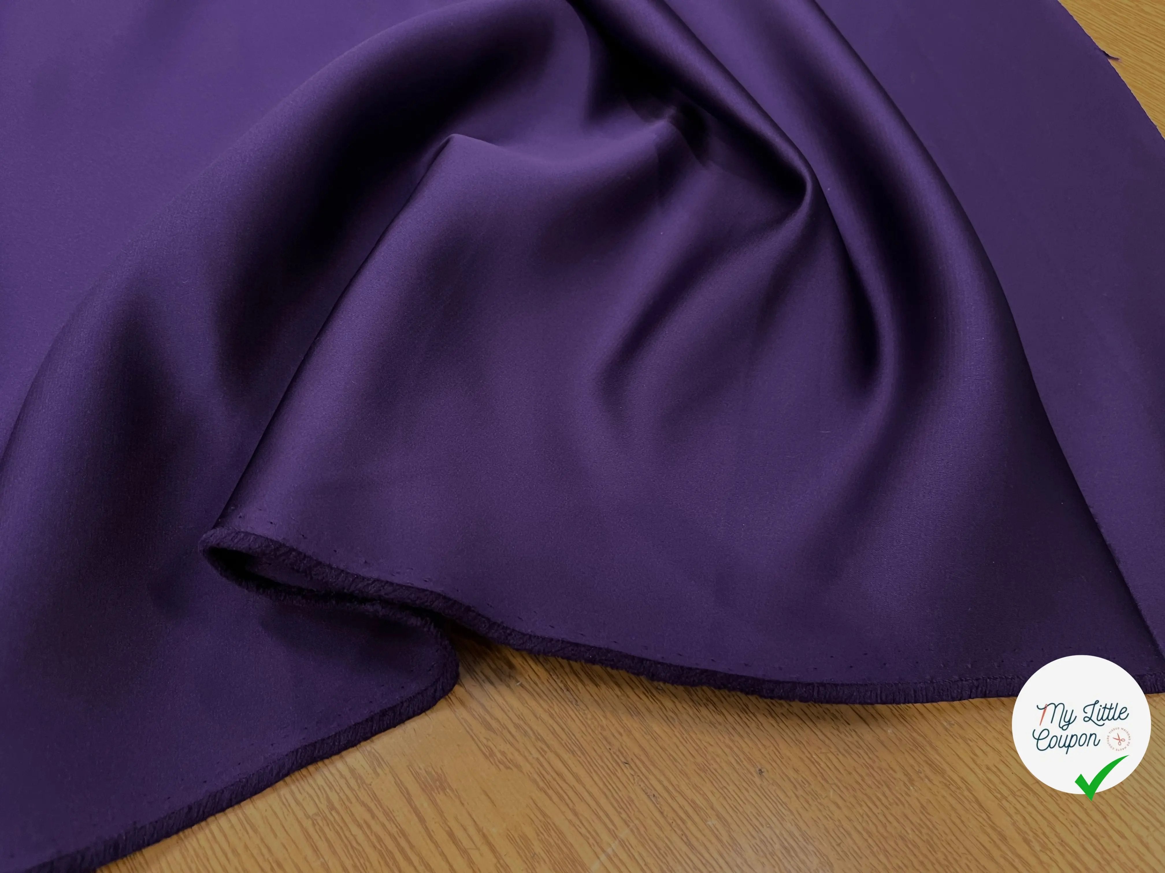 SATIN DOUBLE ETTOFFE LOURD DEEP PURPLE - My Little Coupon