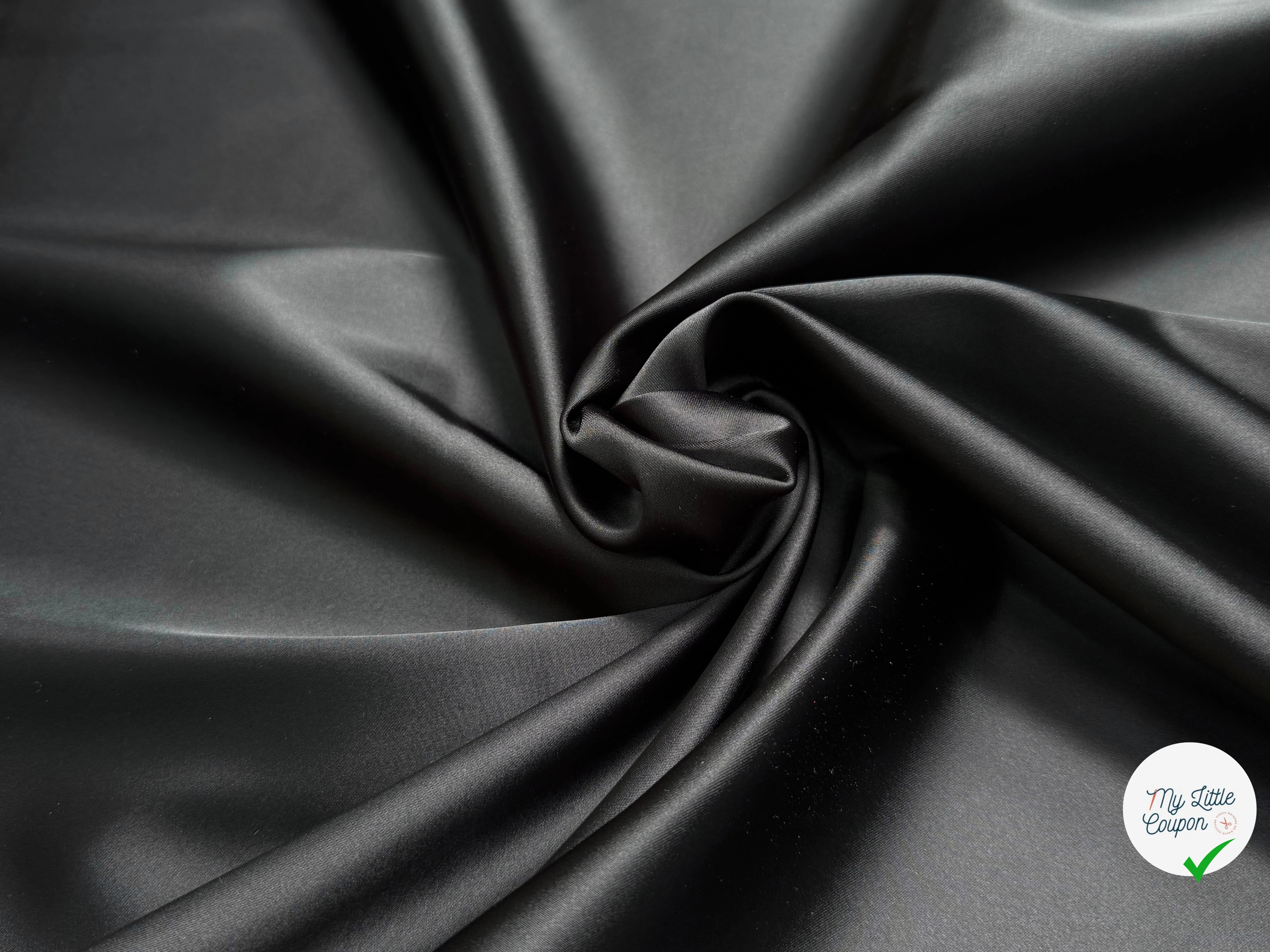 SATIN DUCHESSE BEAU TOMBÉ COUTURE NOIR - My Little Coupon