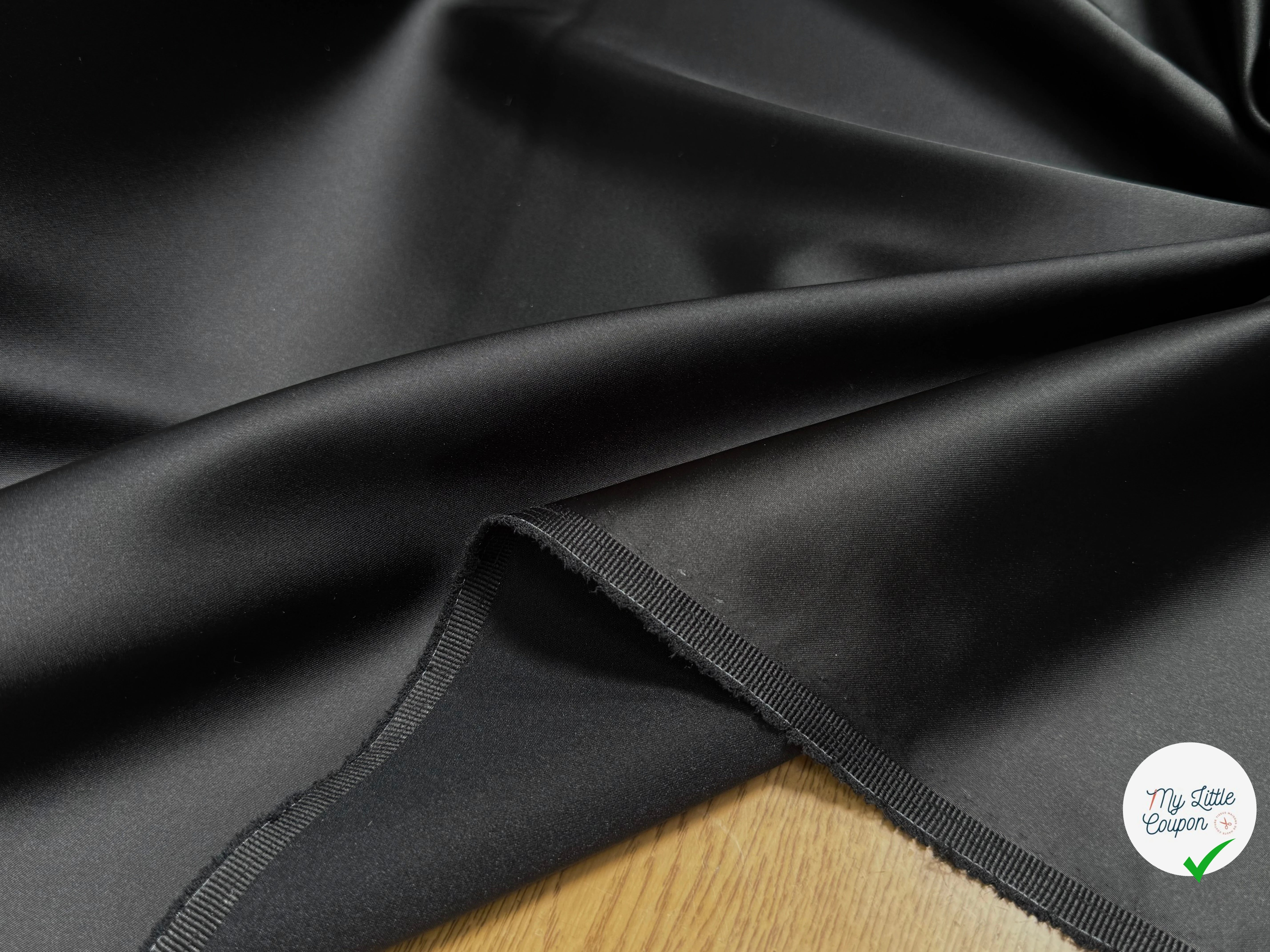 SATIN DUCHESSE BEAU TOMBÉ COUTURE NOIR - My Little Coupon
