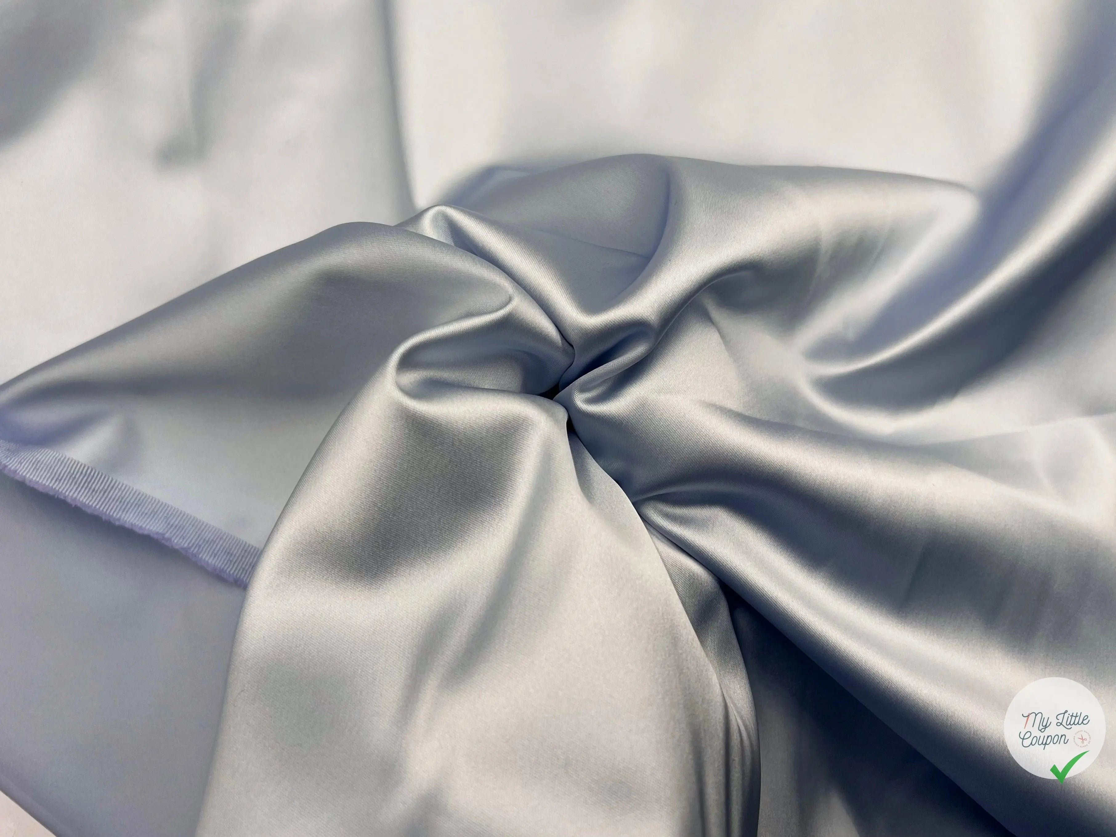 SATIN DUCHESSE EXTENSIBLE GRIS BLEU - My Little Coupon - tissu - coudre