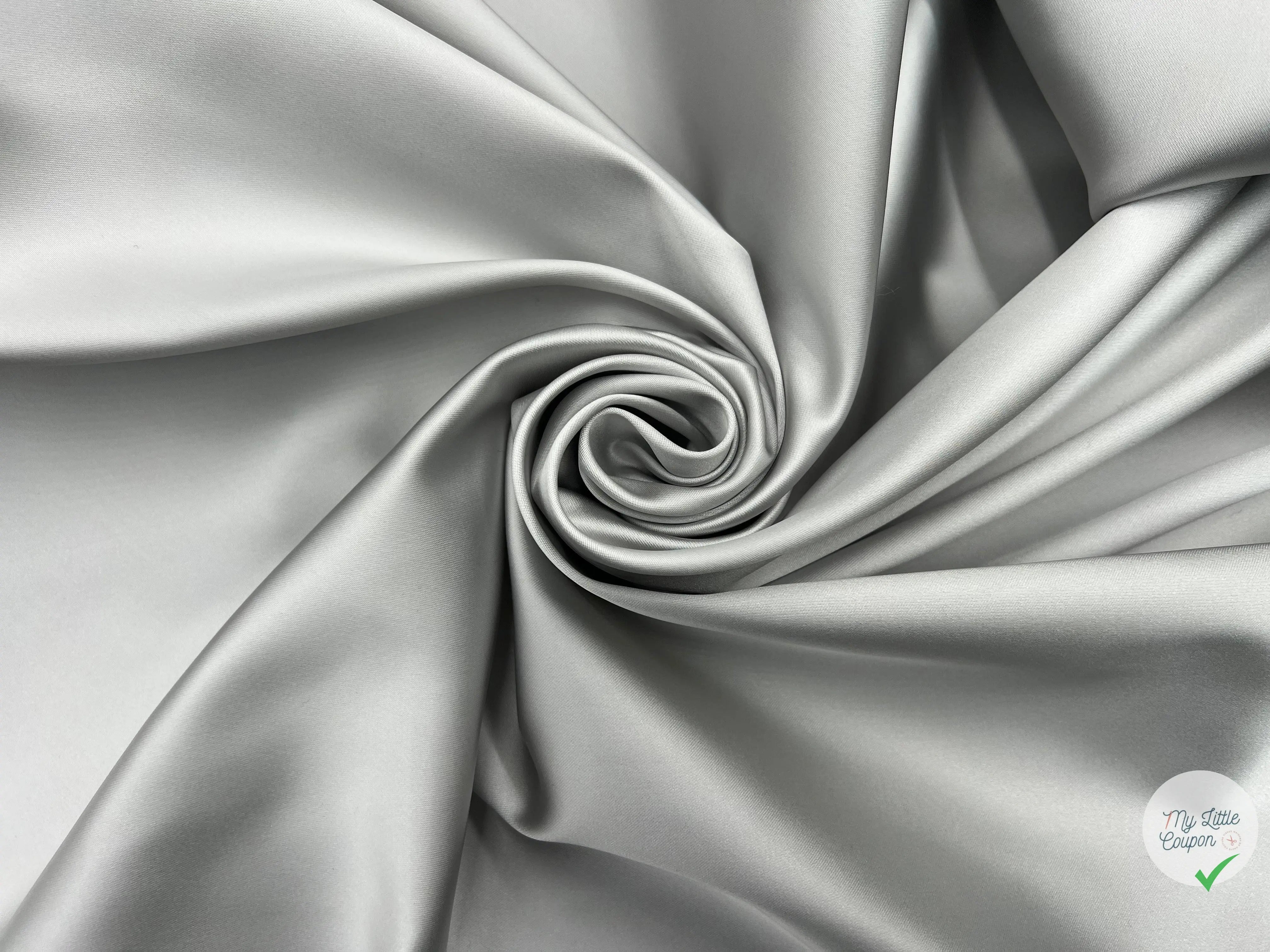SATIN DUCHESSE EXTENSIBLE GRIS METAL laize de 135cm - coupon de tissu de 3 mètres - My Little Coupon - tissu - coudre