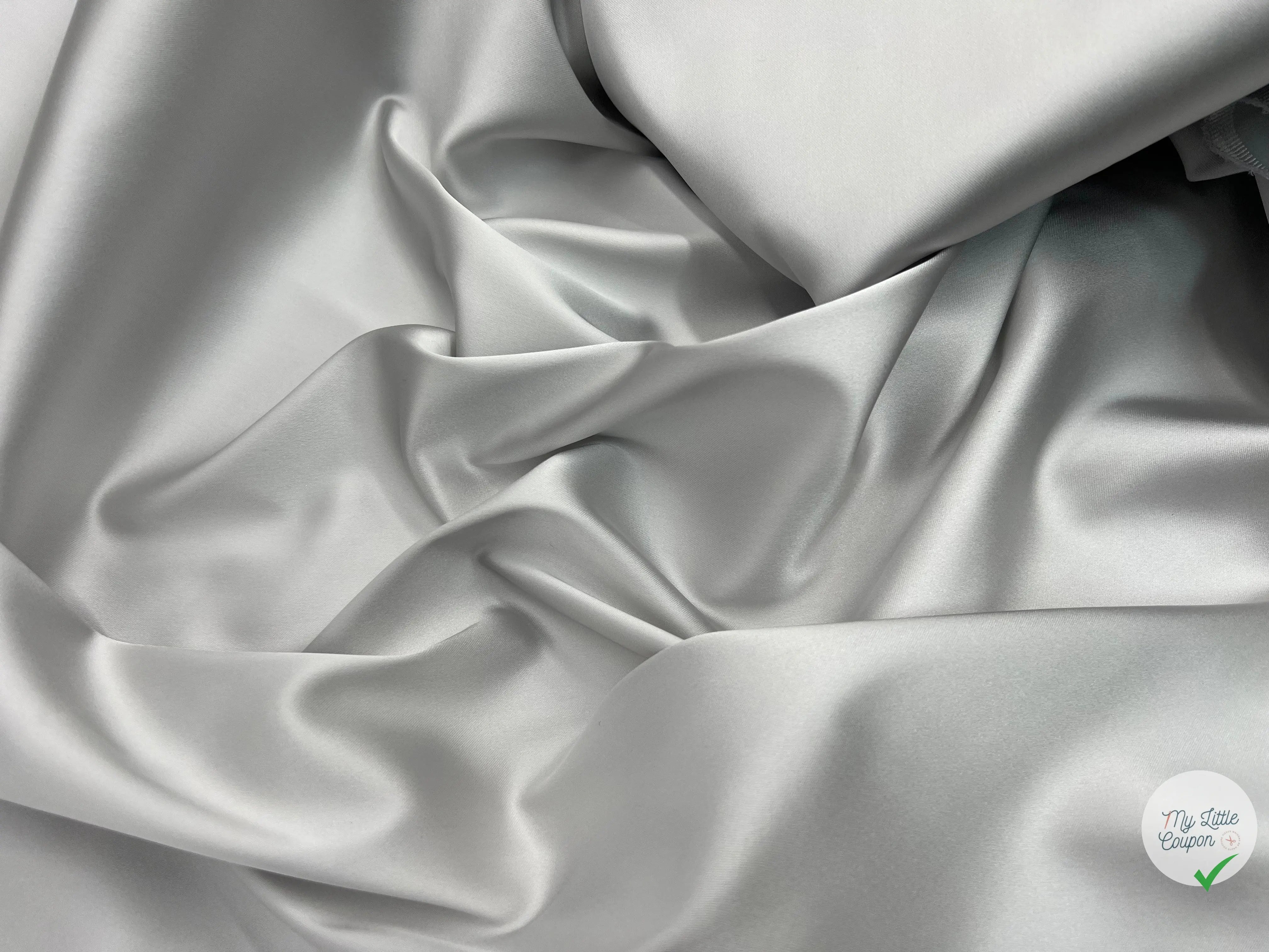 SATIN DUCHESSE EXTENSIBLE GRIS METAL laize de 135cm - coupon de tissu de 3 mètres - My Little Coupon - tissu - coudre