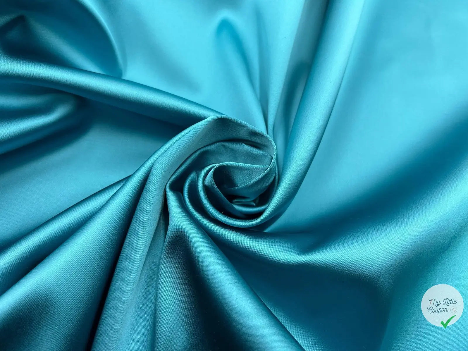 SATIN DUCHESSE EXTENSIBLE TURQUOISE - My Little Coupon - tissu - coudre