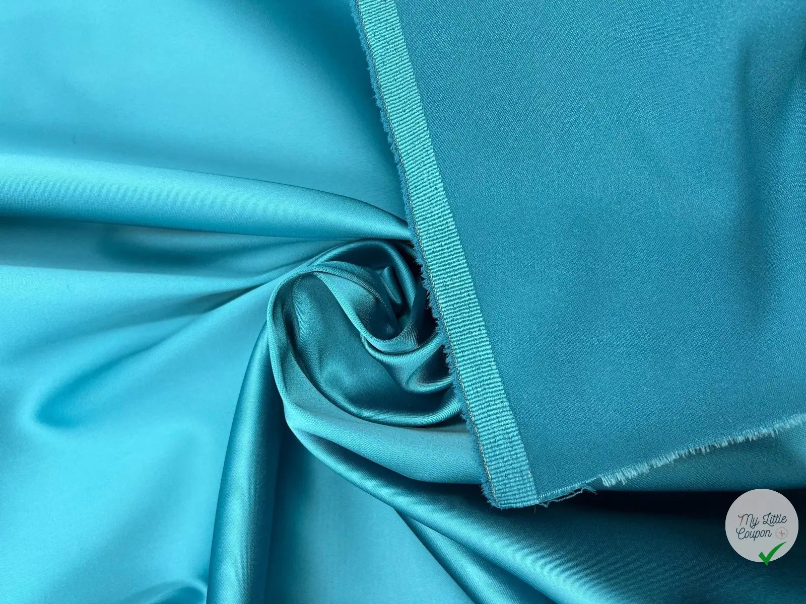 SATIN DUCHESSE EXTENSIBLE TURQUOISE laize 135cm - My Little Coupon - tissu - coudre