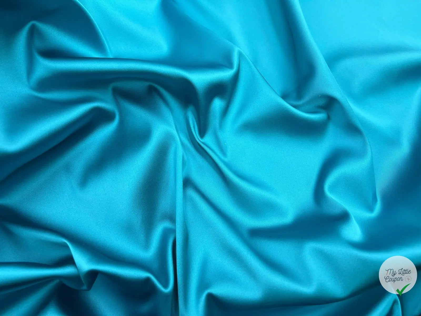 SATIN DUCHESSE EXTENSIBLE TURQUOISE laize 135cm - My Little Coupon - tissu - coudre