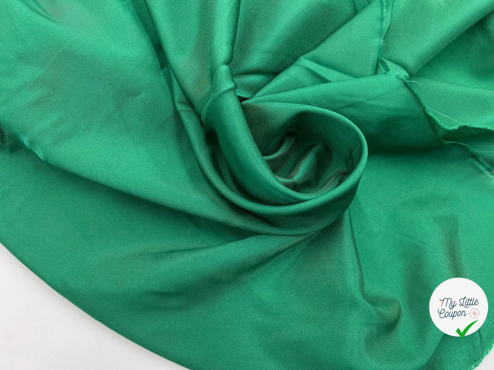 SATIN EMERAUDE STRETCH - coupon de tissu de 3 mètres - My Little Coupon - tissu - coudre