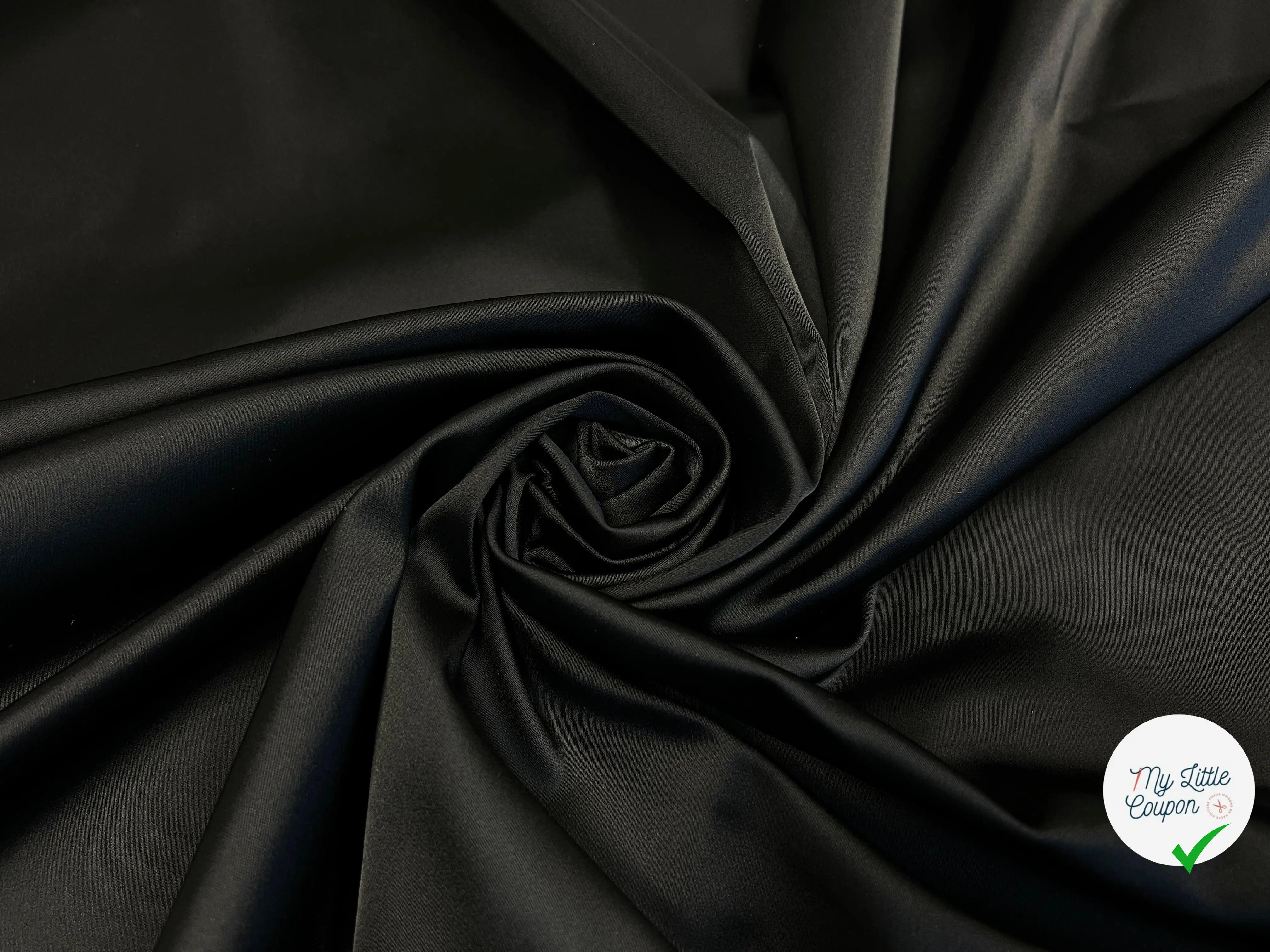 SATIN EXTENSIBLE GREENCEL LYONNAIS NOIR - coupon de 3 mètres - My Little Coupon - tissu - coudre