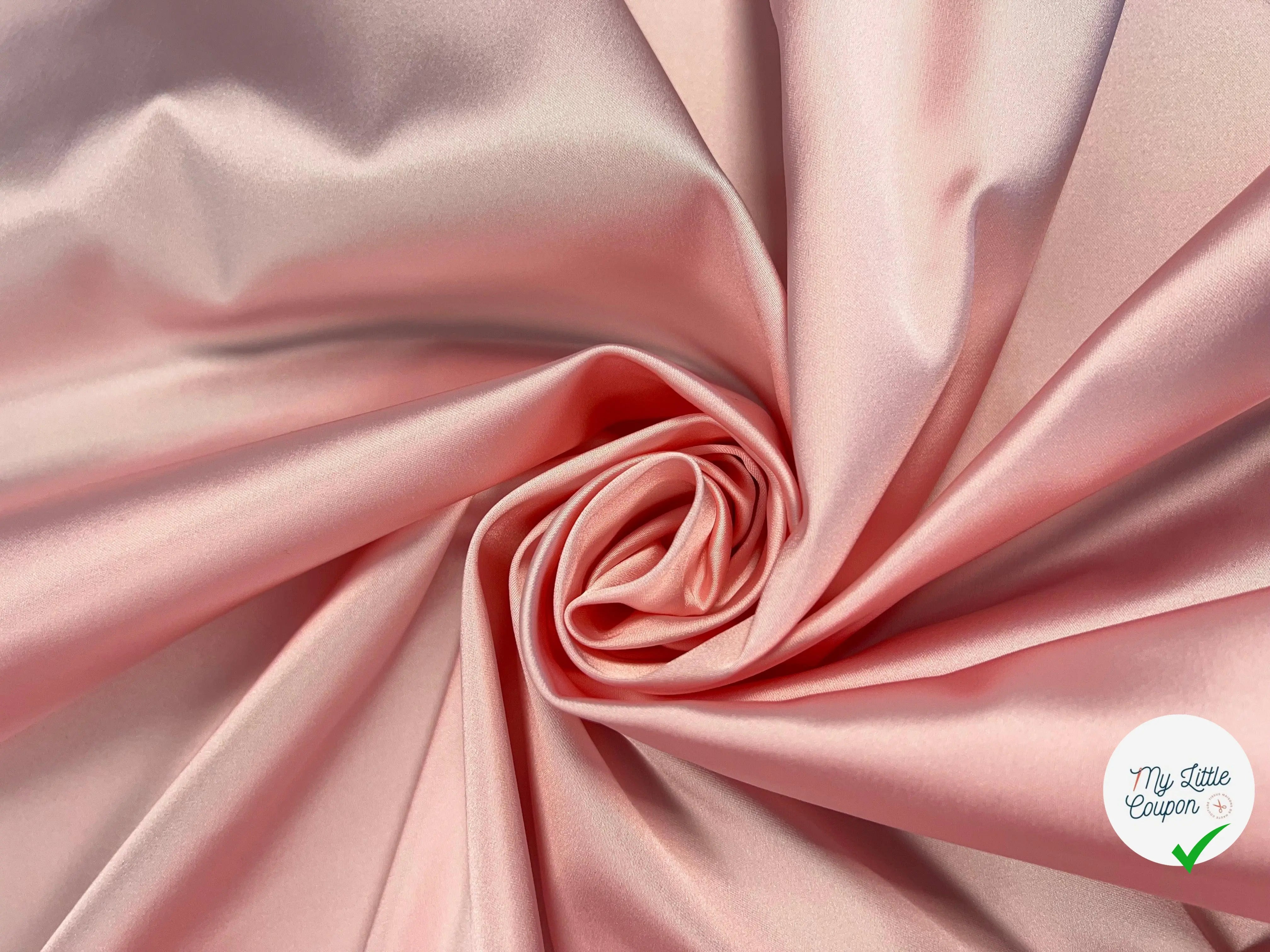 SATIN EXTENSIBLE GREENCEL LYONNAIS ROSE DRAGÉE - My Little Coupon - tissu - coudre
