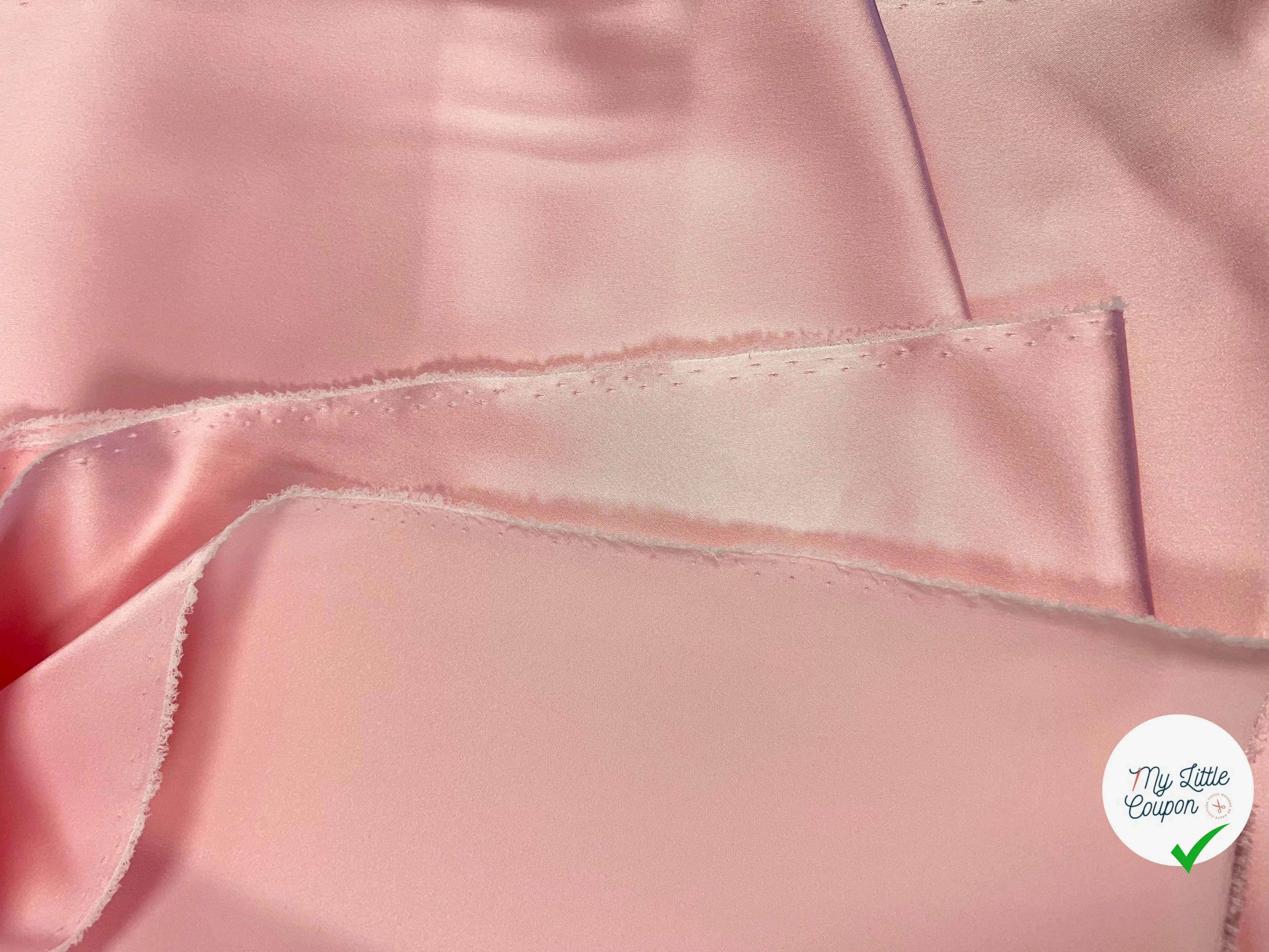 SATIN EXTENSIBLE GREENCEL LYONNAIS ROSE DRAGÉE - My Little Coupon - tissu - coudre