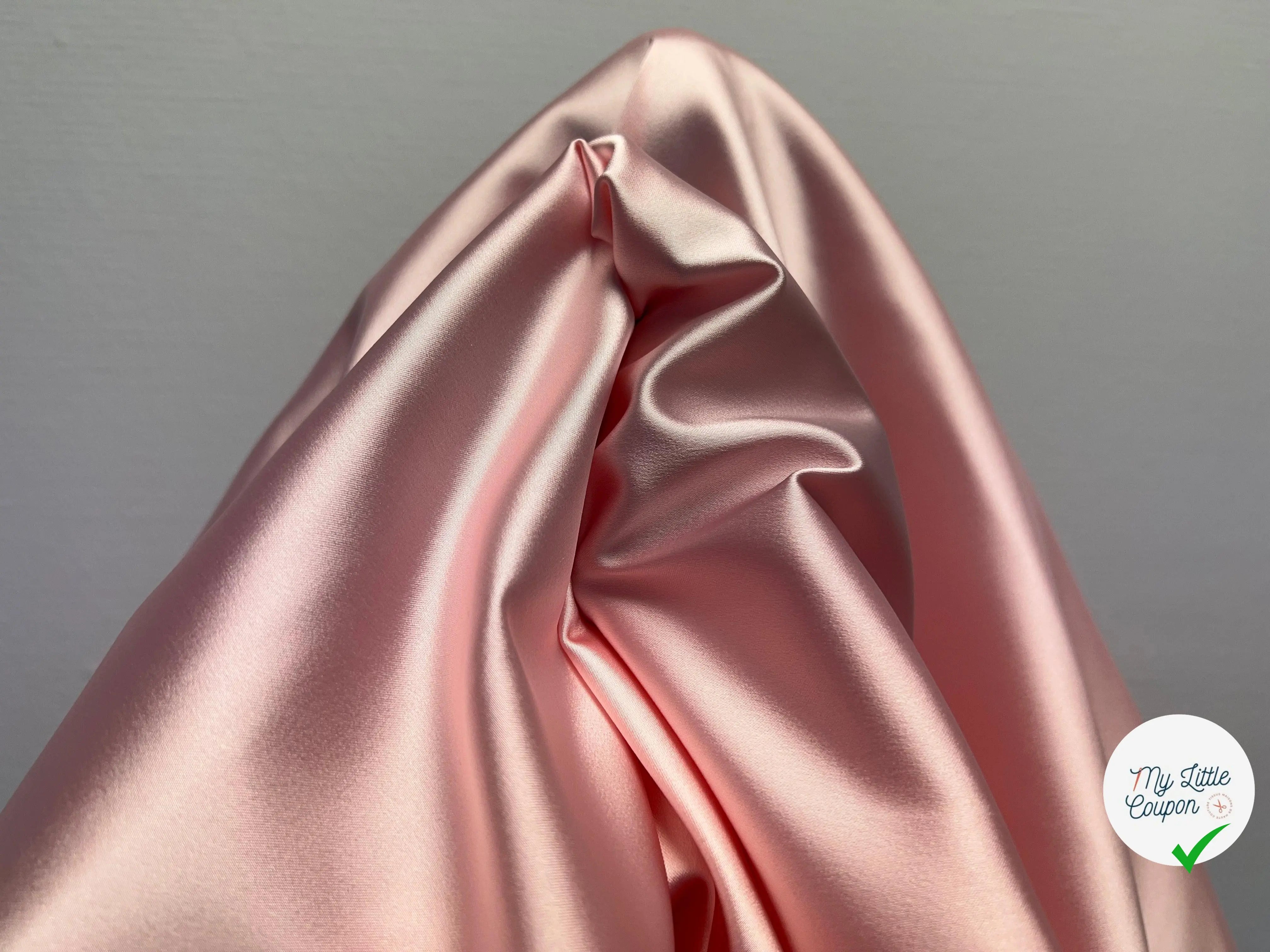 SATIN EXTENSIBLE GREENCEL LYONNAIS ROSE DRAGÉE - My Little Coupon - tissu - coudre