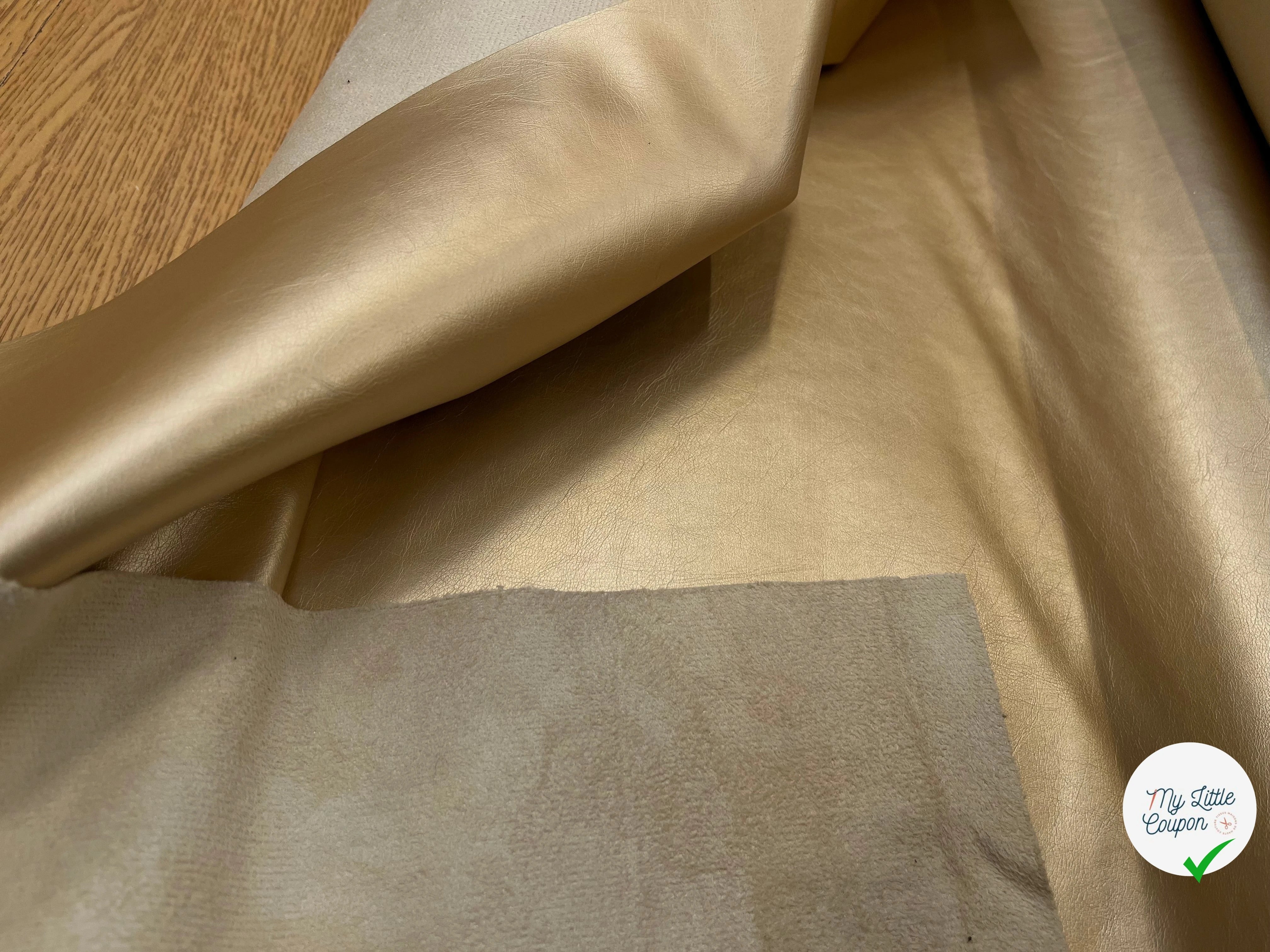 SATIN FAUX CUIR GOLD ENVERS TOUT DOUX BEIGE - My Little Coupon