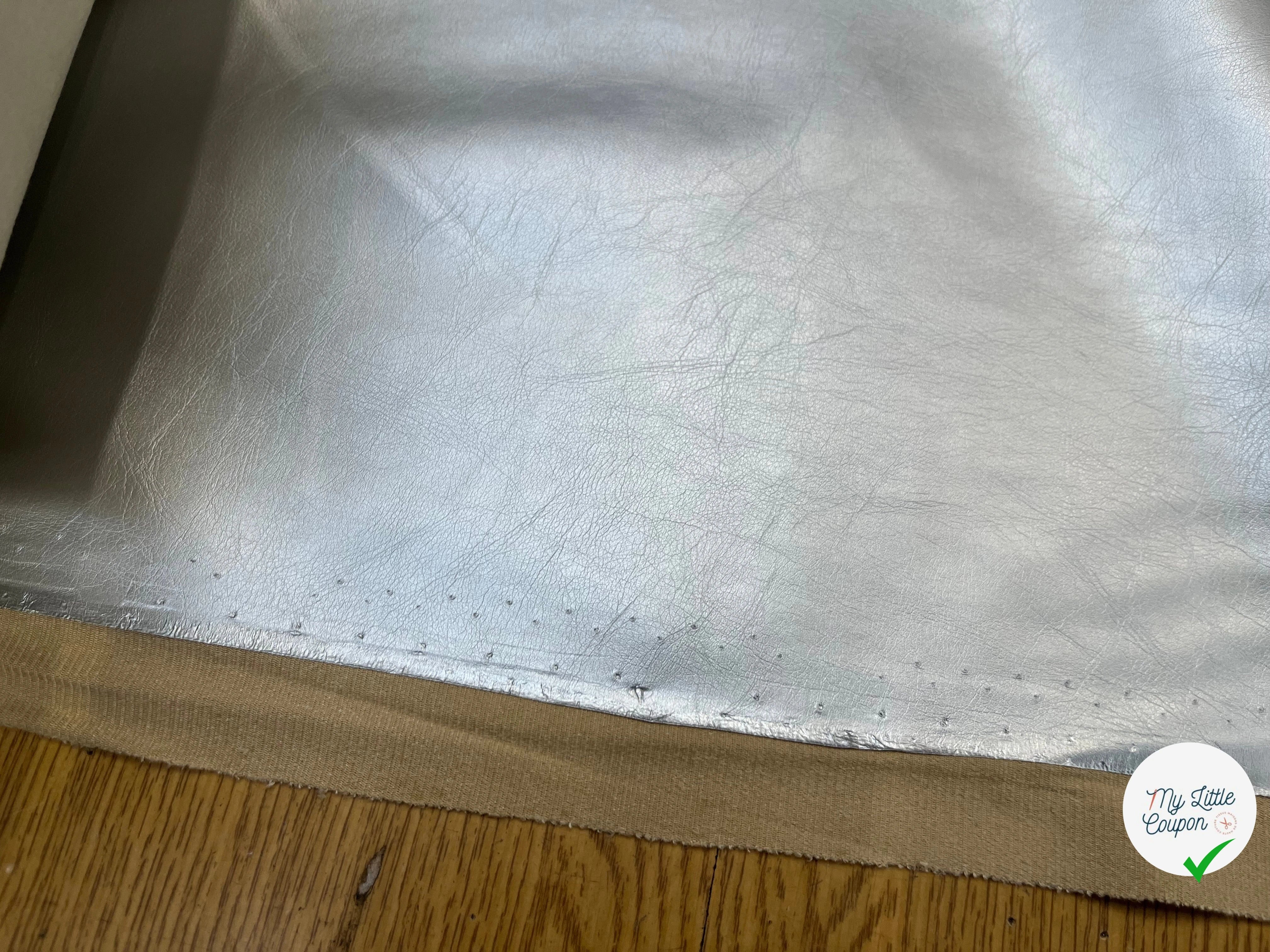 SATIN FAUX CUIR SILVER ENVERS TOUT DOUX BEIGE - My Little Coupon