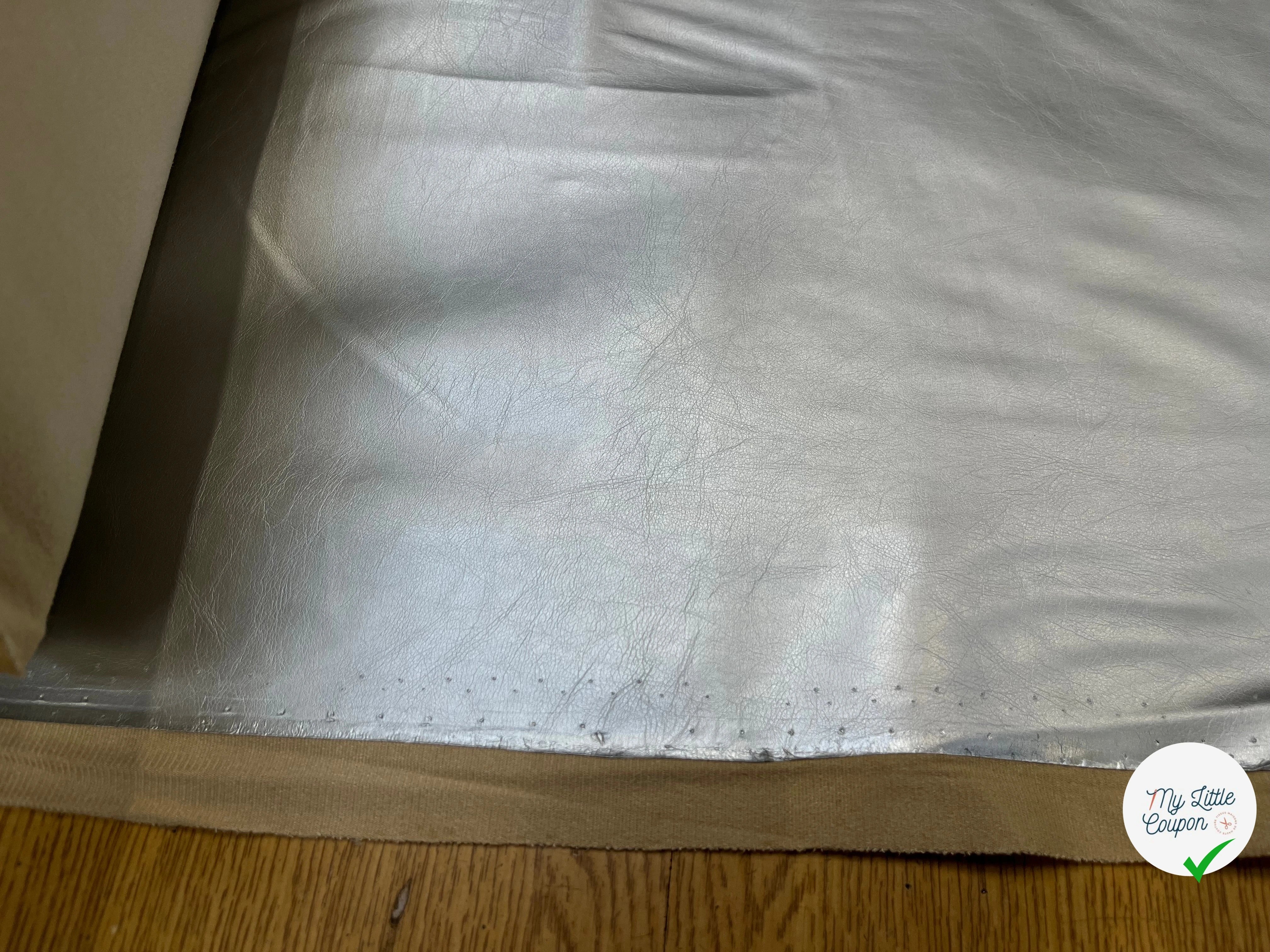 SATIN FAUX CUIR SILVER ENVERS TOUT DOUX BEIGE - My Little Coupon
