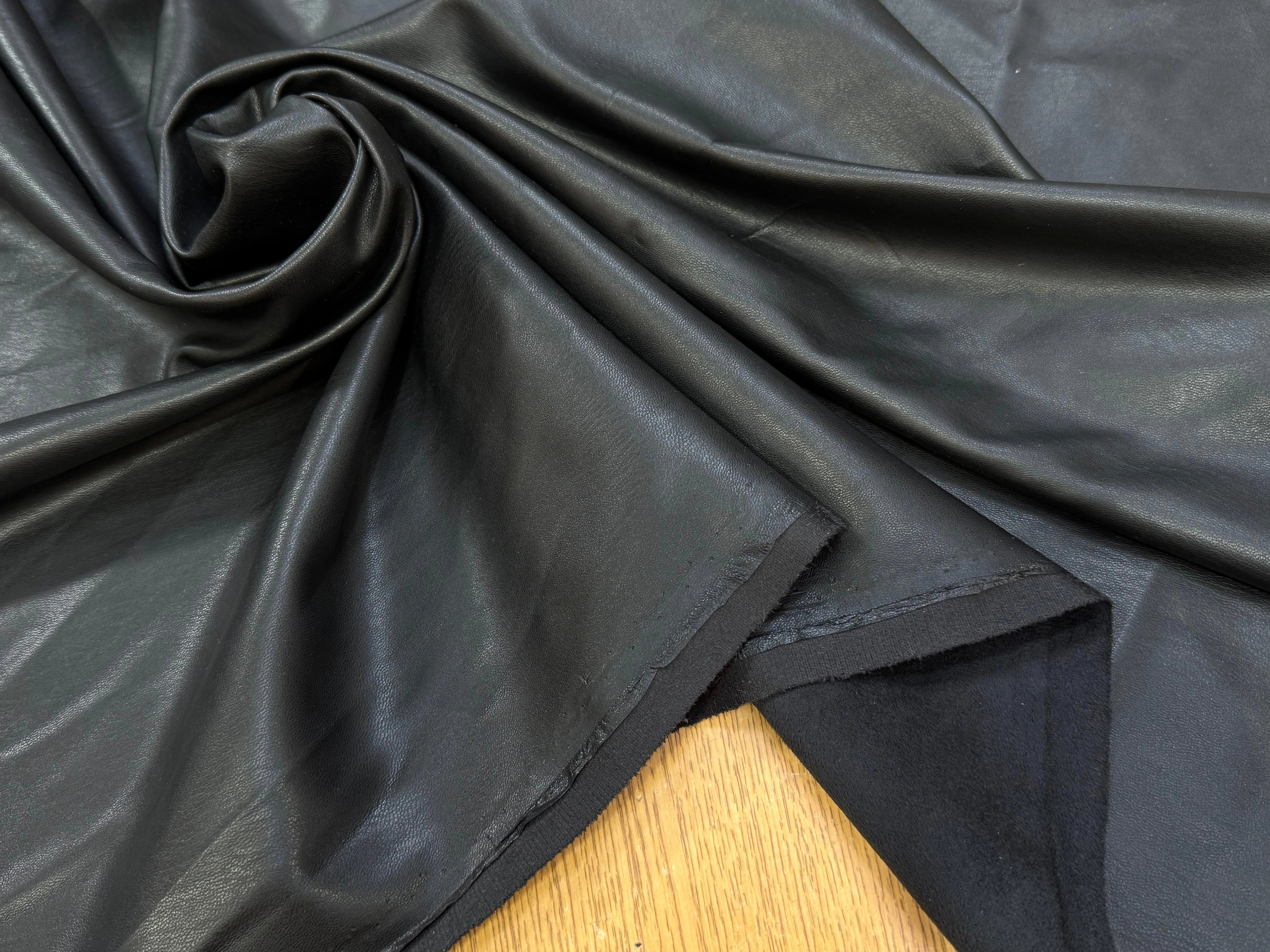 SATIN FAUX CUIR SOUPLE NOIR STRETCH - My Little Coupon