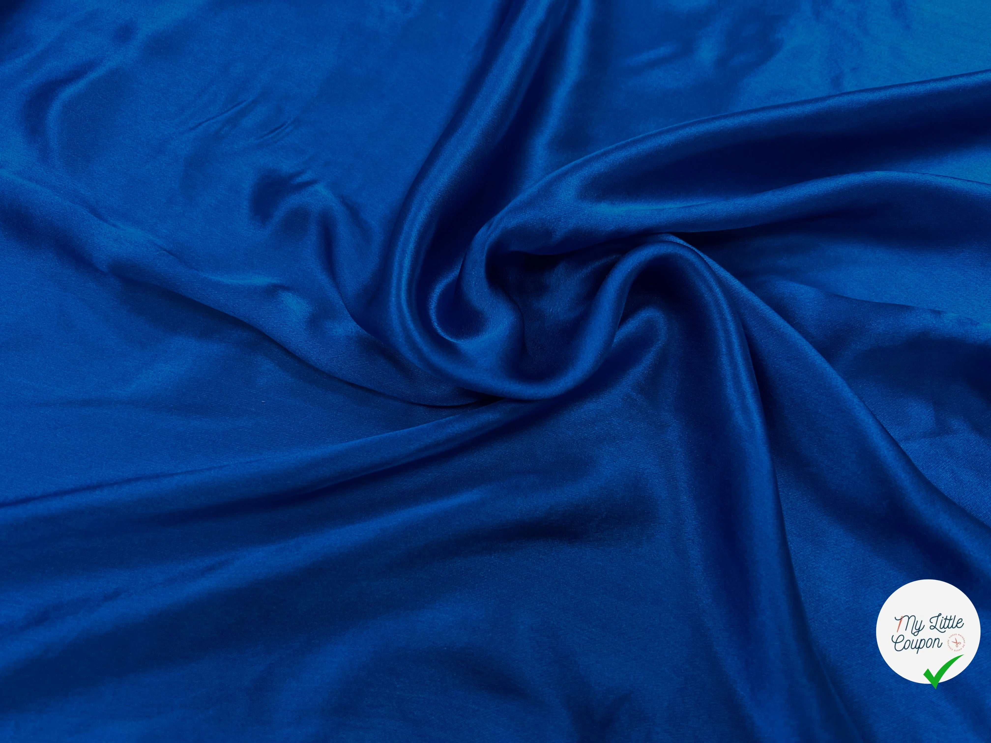 SATIN FLUIDE BLEU POLYESTER 150CM - My Little Coupon