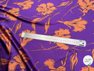 SATIN FLUIDE FOND VIOLET FLORAUX CARAMEL - My Little Coupon