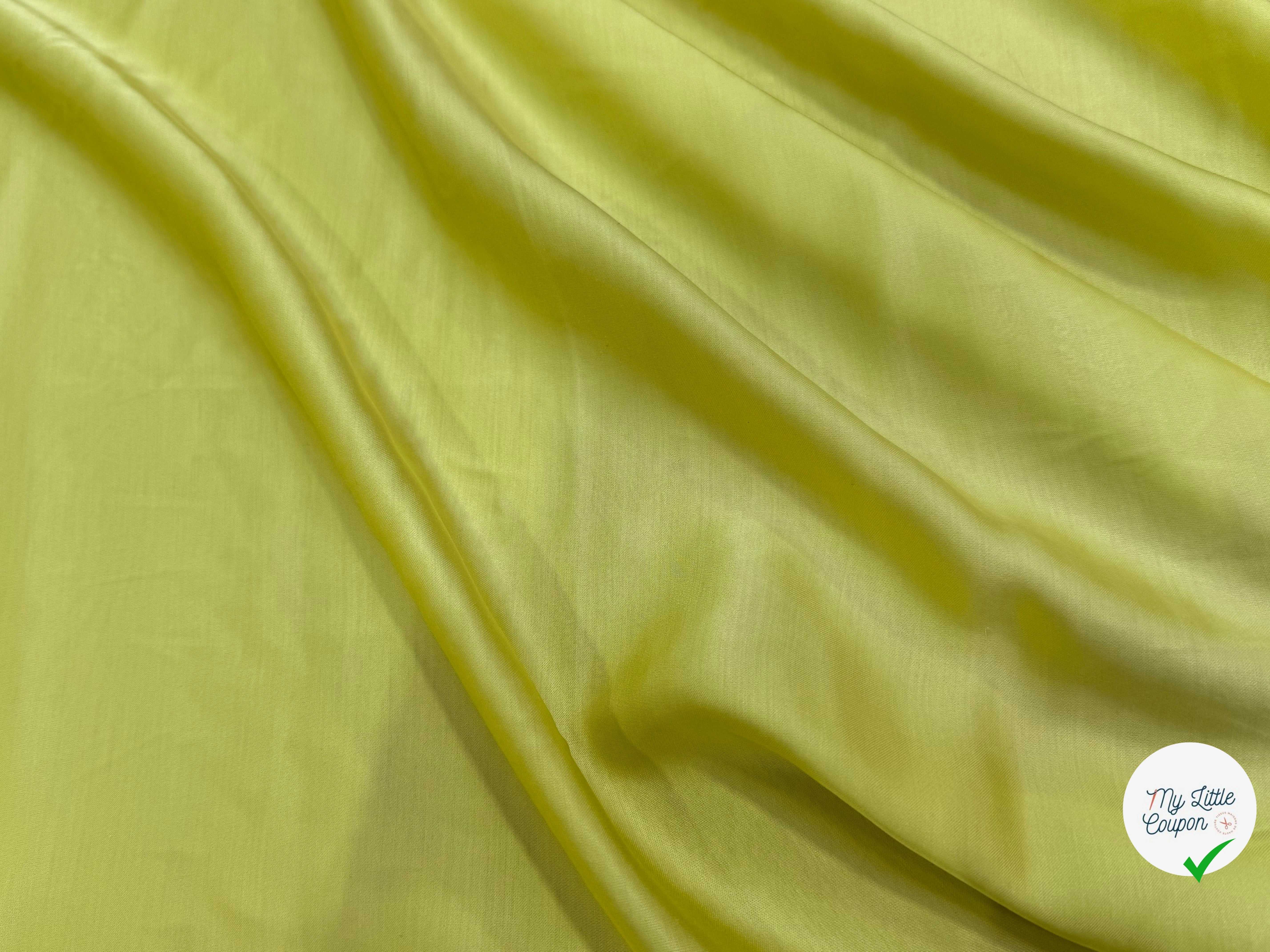 SATIN FLUIDE JAUNE LEMON 100% VISCOSE FROIDE TOUCHER AGRÉABLE - My Little Coupon