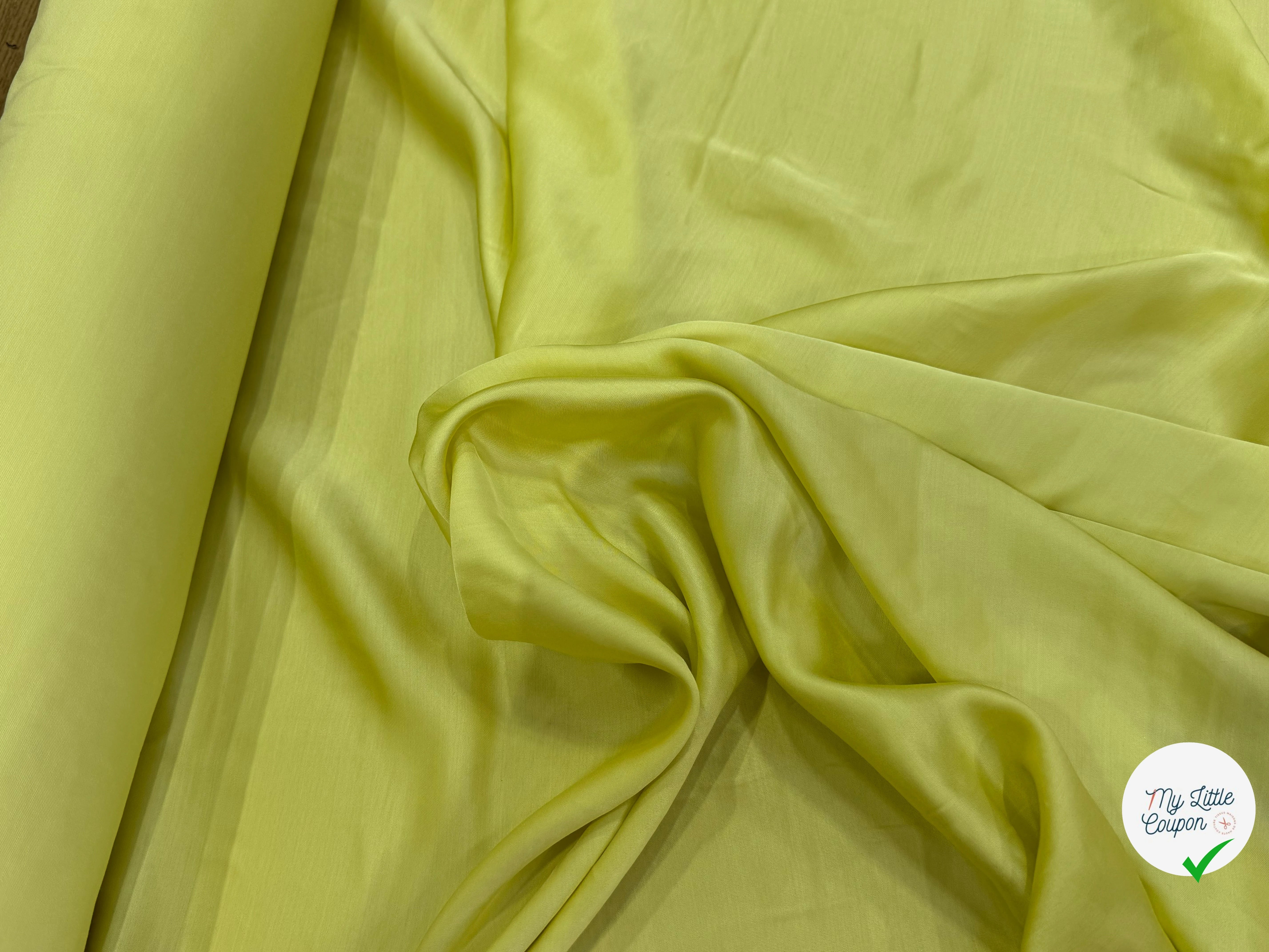 SATIN FLUIDE JAUNE LEMON 100% VISCOSE FROIDE TOUCHER AGRÉABLE - My Little Coupon