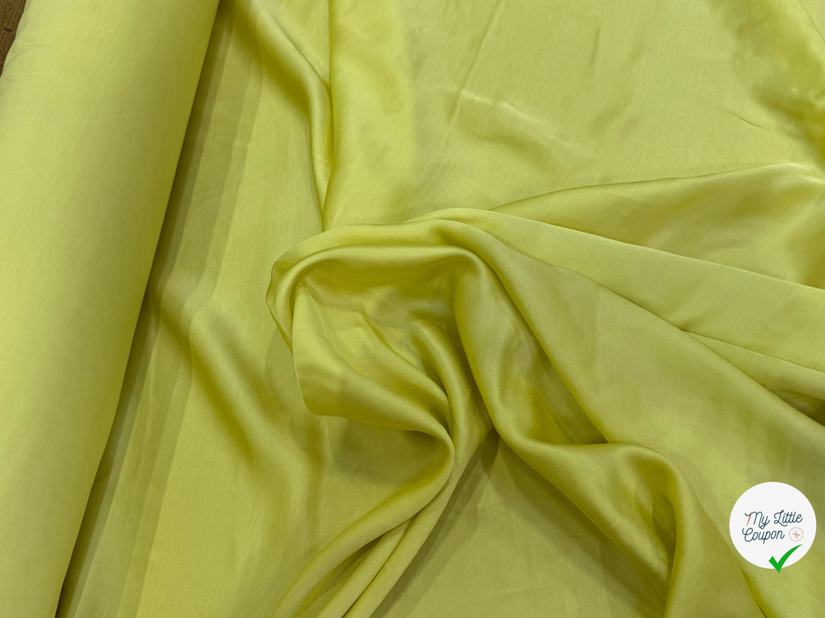SATIN FLUIDE JAUNE LEMON 100% VISCOSE FROIDE TOUCHER AGRÉABLE - My Little Coupon
