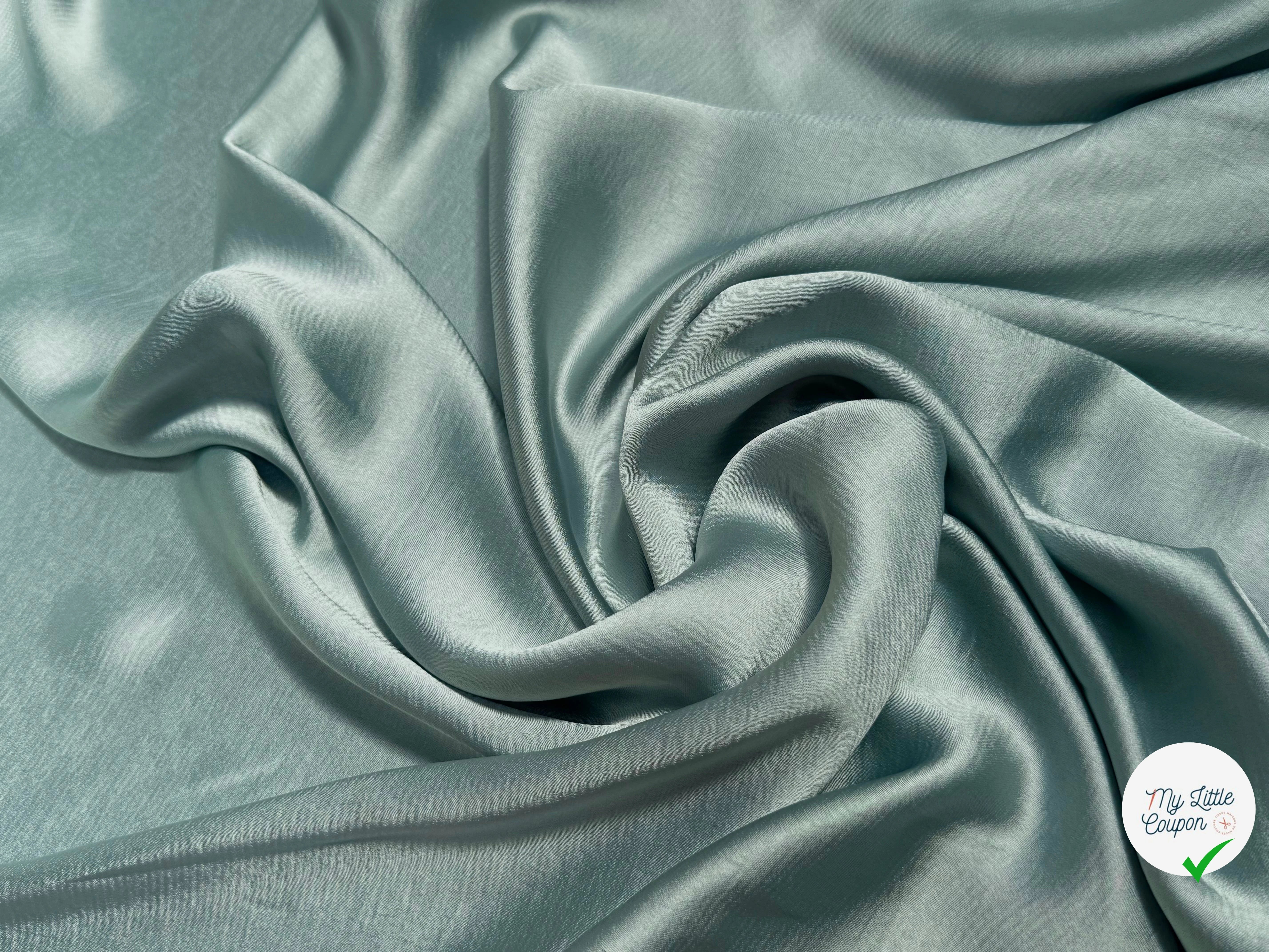 SATIN FLUIDE VERT D'EAU SUPERBE TOMBÉ - My Little Coupon
