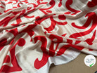 SATIN HEAVY LEGEREMENT SERGÉ CREME MARBELLA ROUGE - My Little Coupon