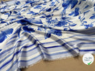 SATIN HEAVY PAPILLONS ET FLEURS D'AZUR - My Little Coupon